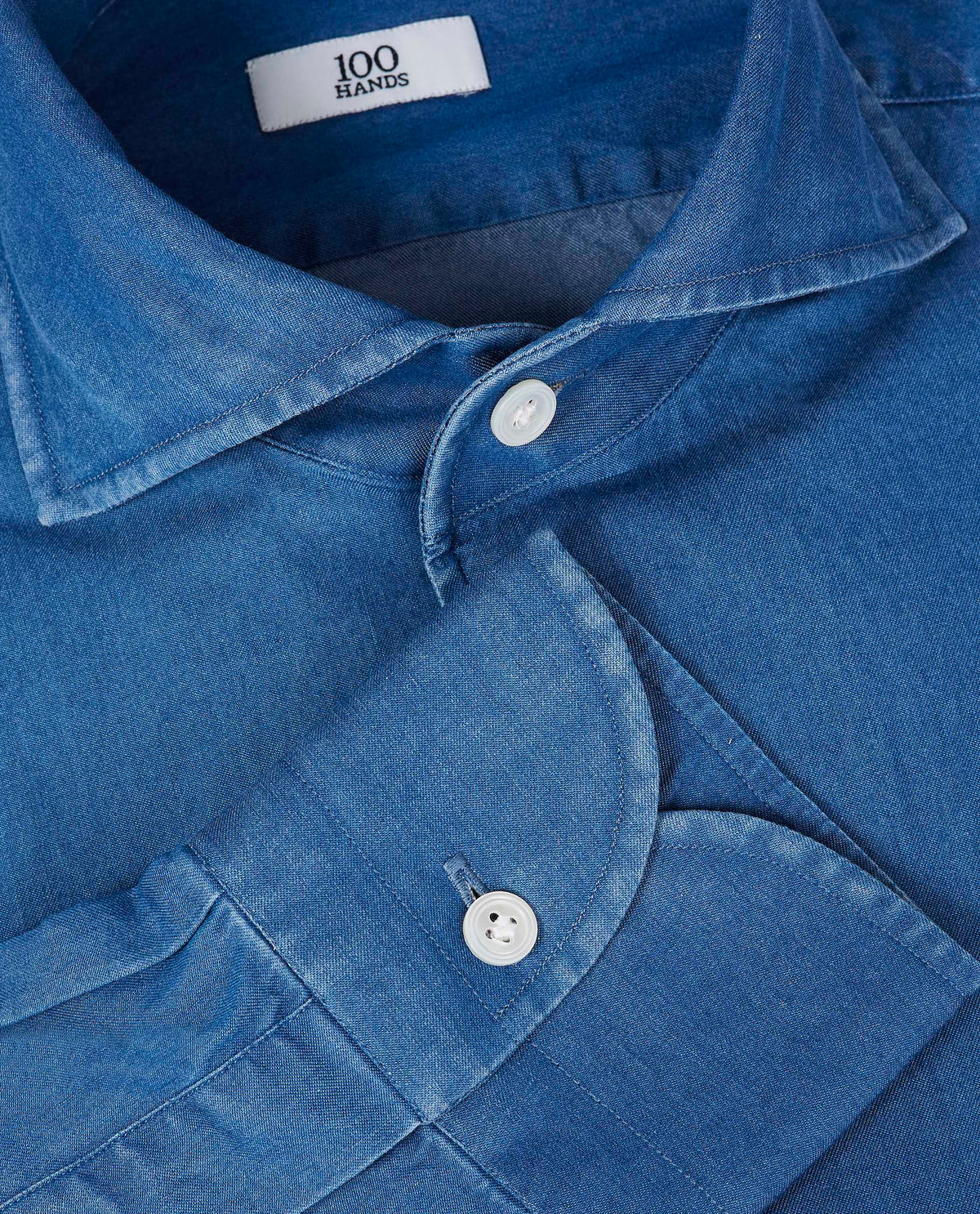 Washed Denim Shirt - Blauw