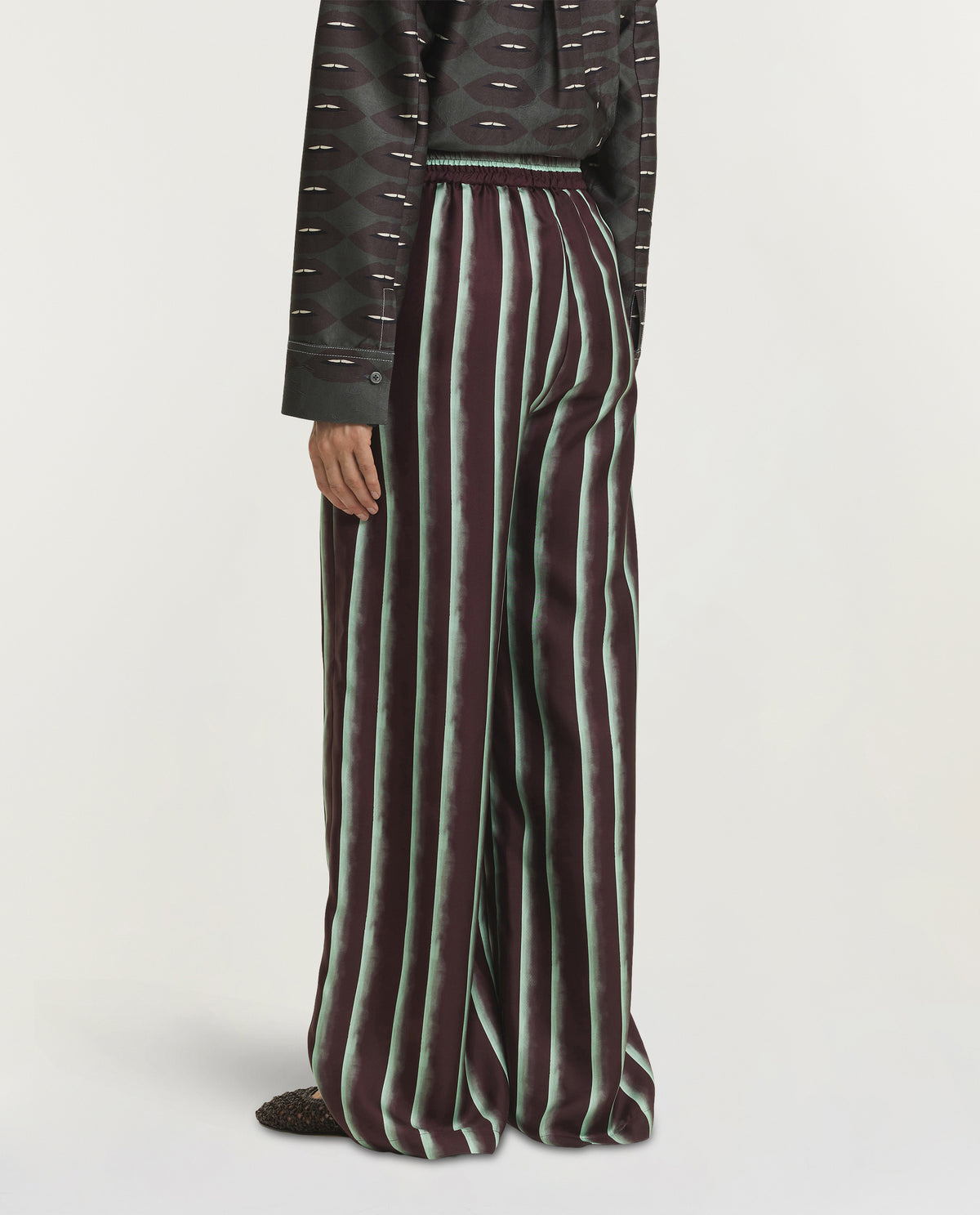 Painted Stripes Silk Trousers