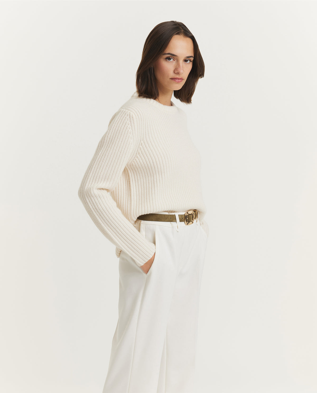 Wool Cashmere Rib Sweater