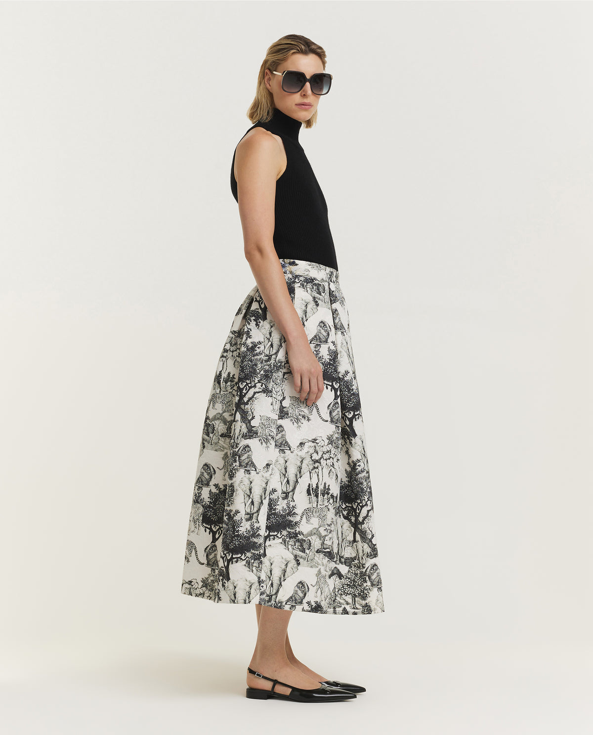 Volumineuze Midi Rok - Ecru