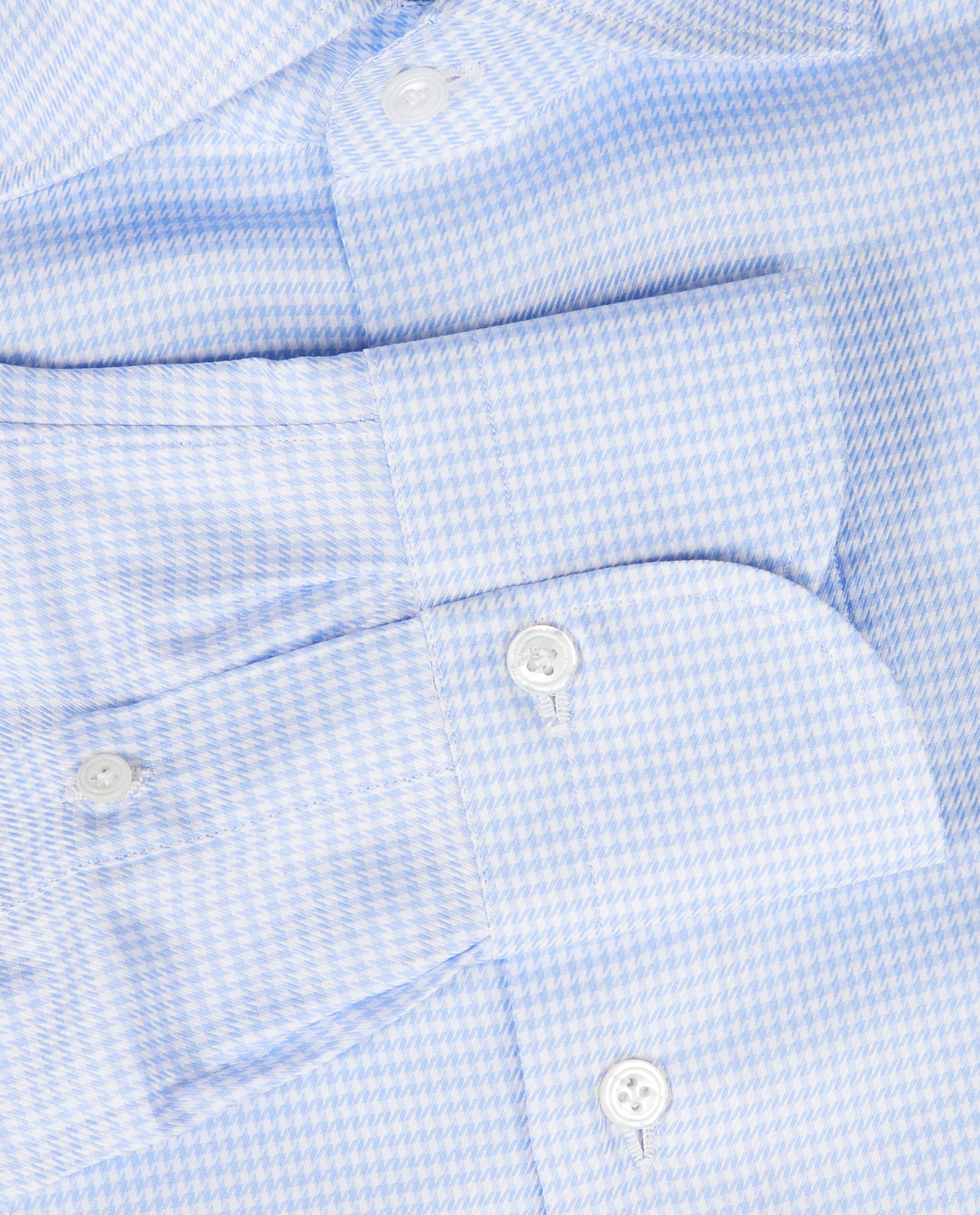 Pied-de-poule Katoenen Shirt - Lichtblauw