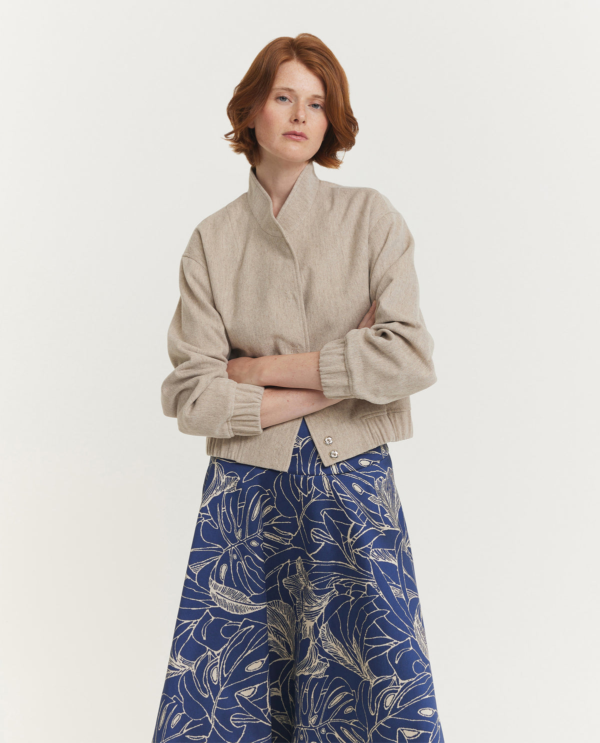 Wool Blend Bomber Jacket