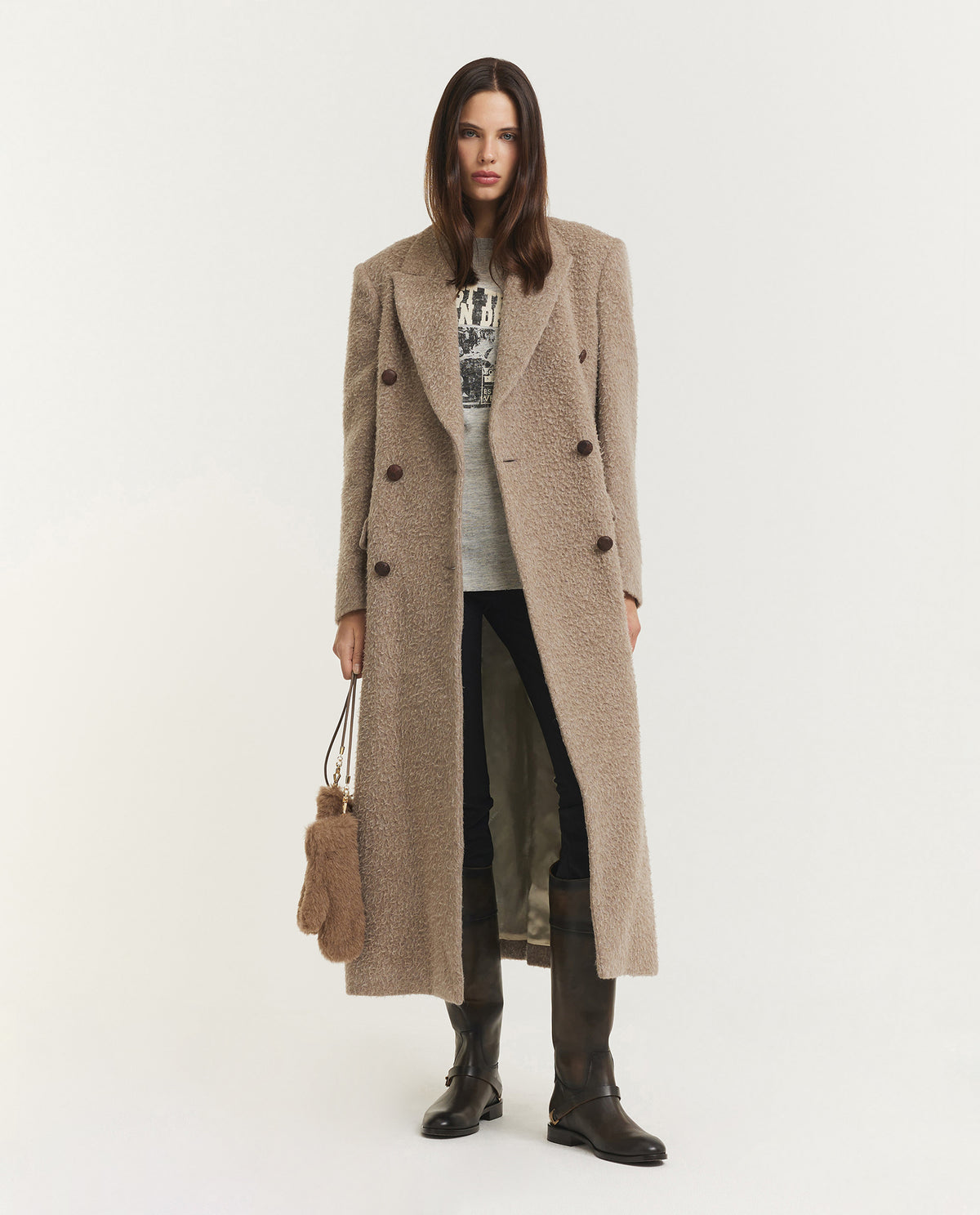 Shaggy Double Breasted Overjas