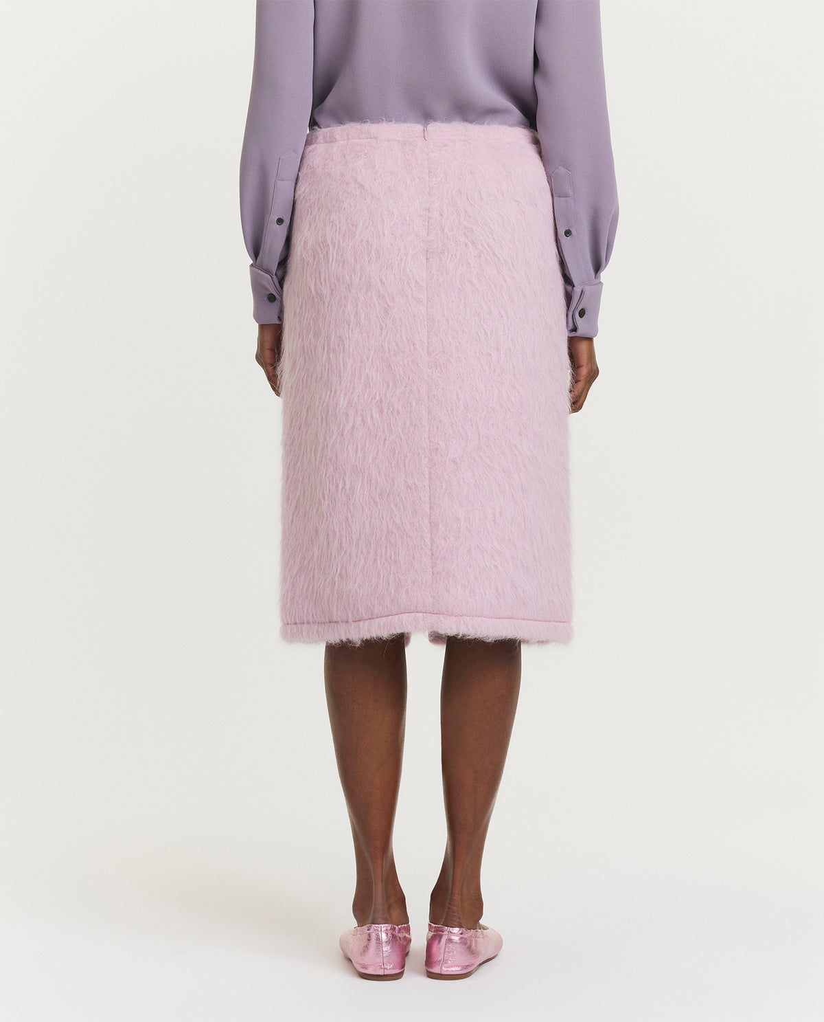 Wool-blend midi skirt