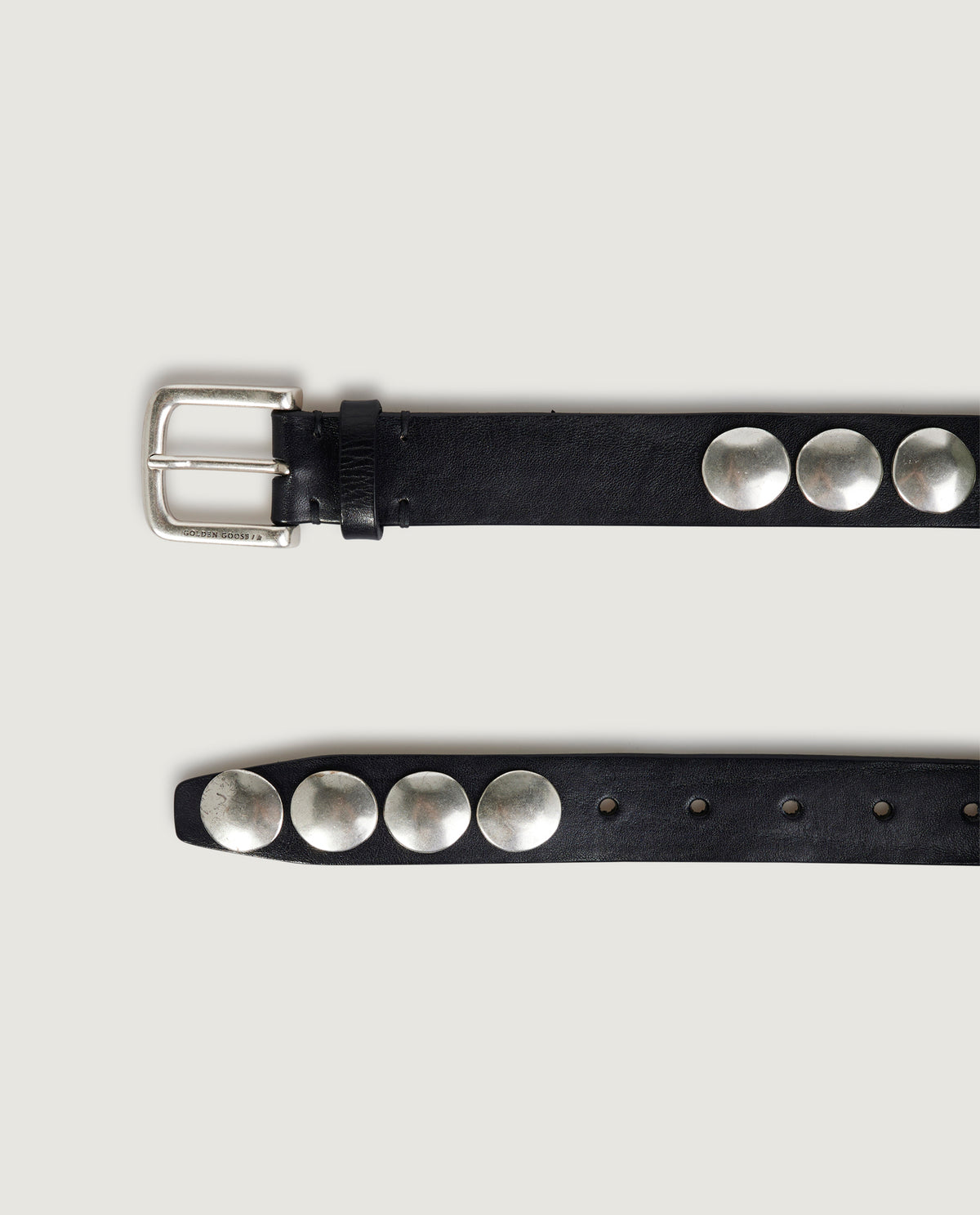 Leather belt with studs