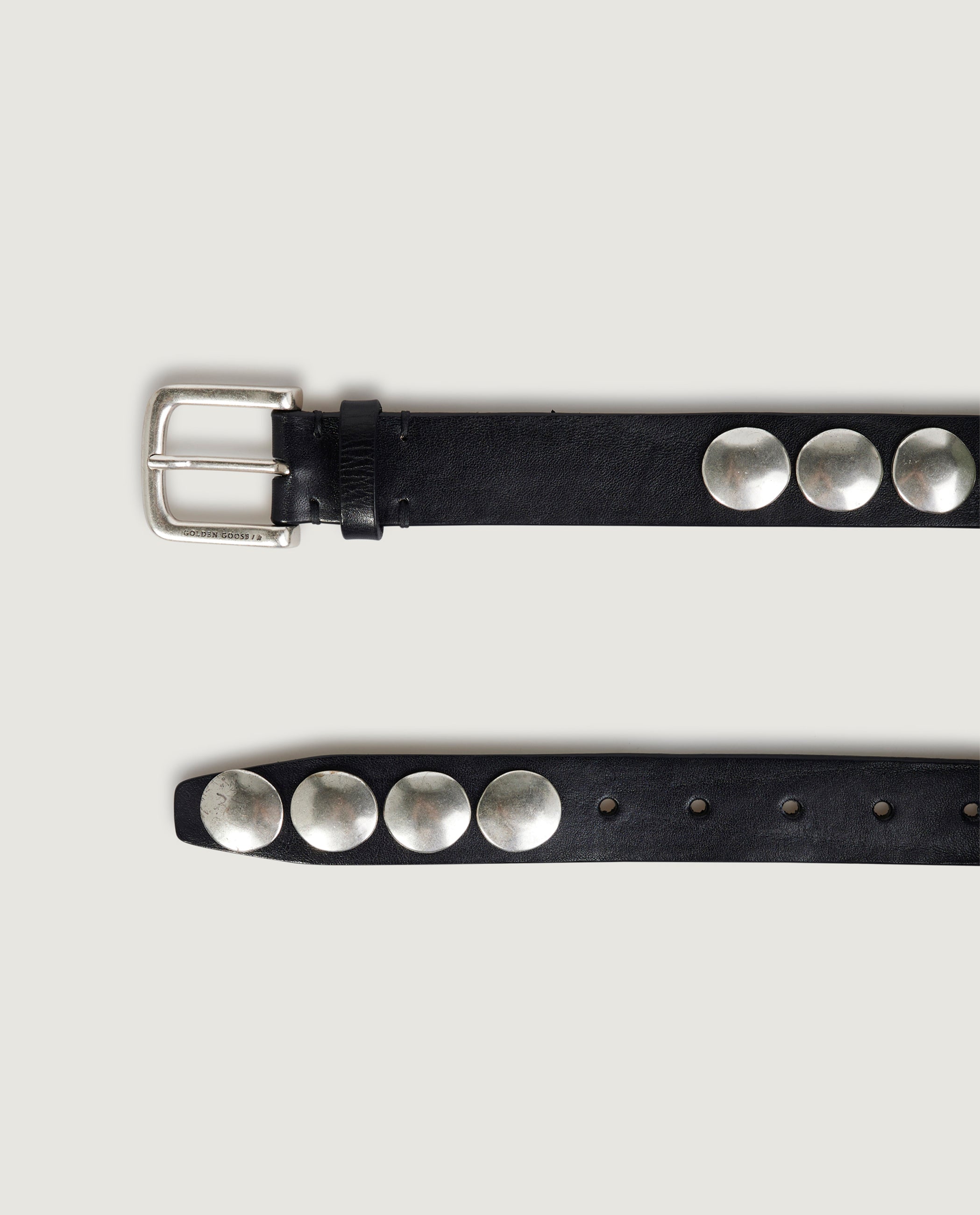 Leren riem met studs - Zwart