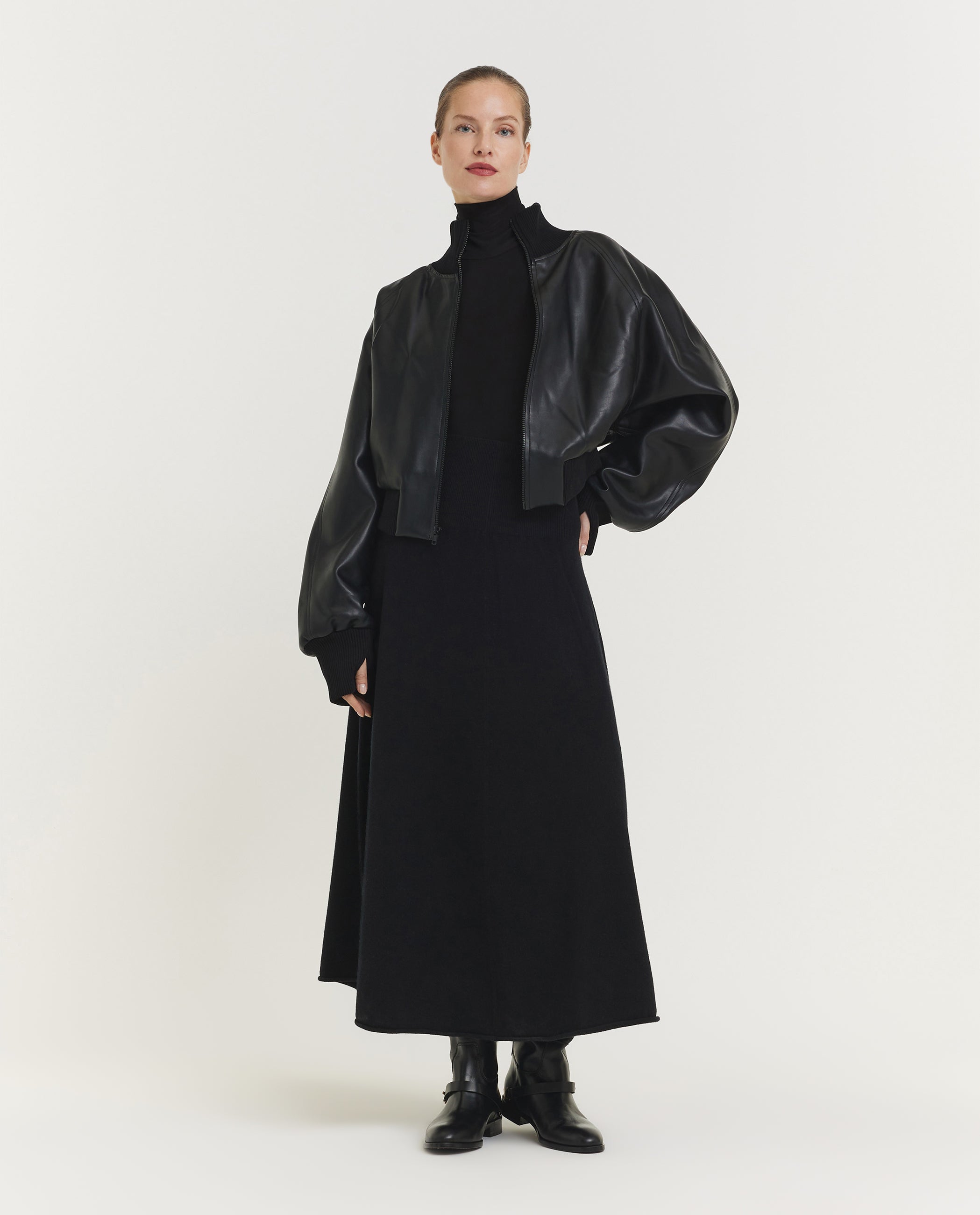 NO.388 Ease Cashmere Rok - Zwart