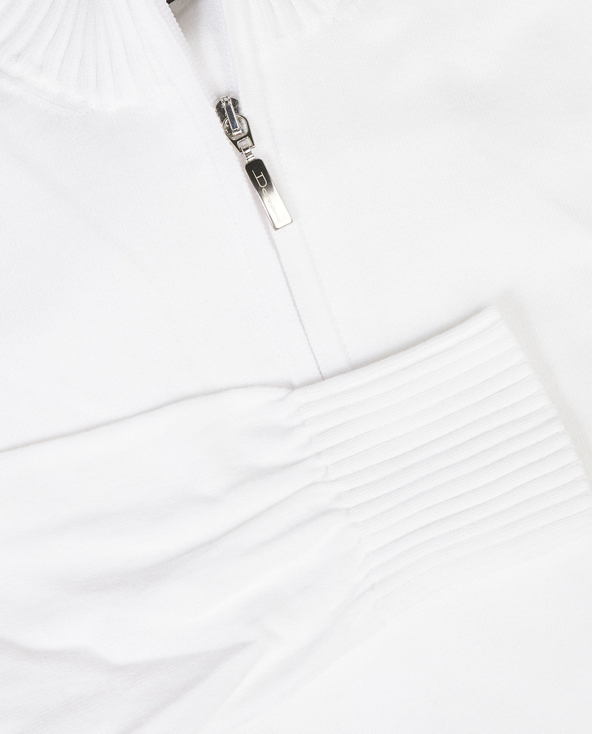 Katoenen Half Zip Trui - Wit