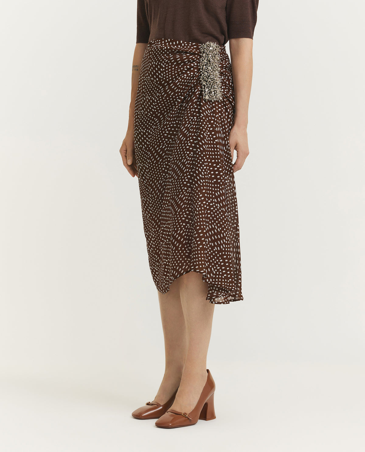 Sovora Zijden Rok - Bruin