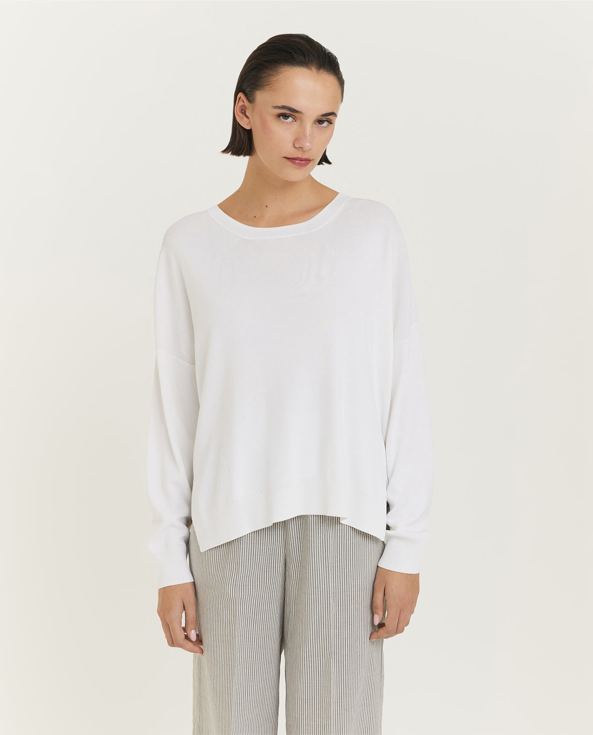 Fijngebreide trui - Ecru