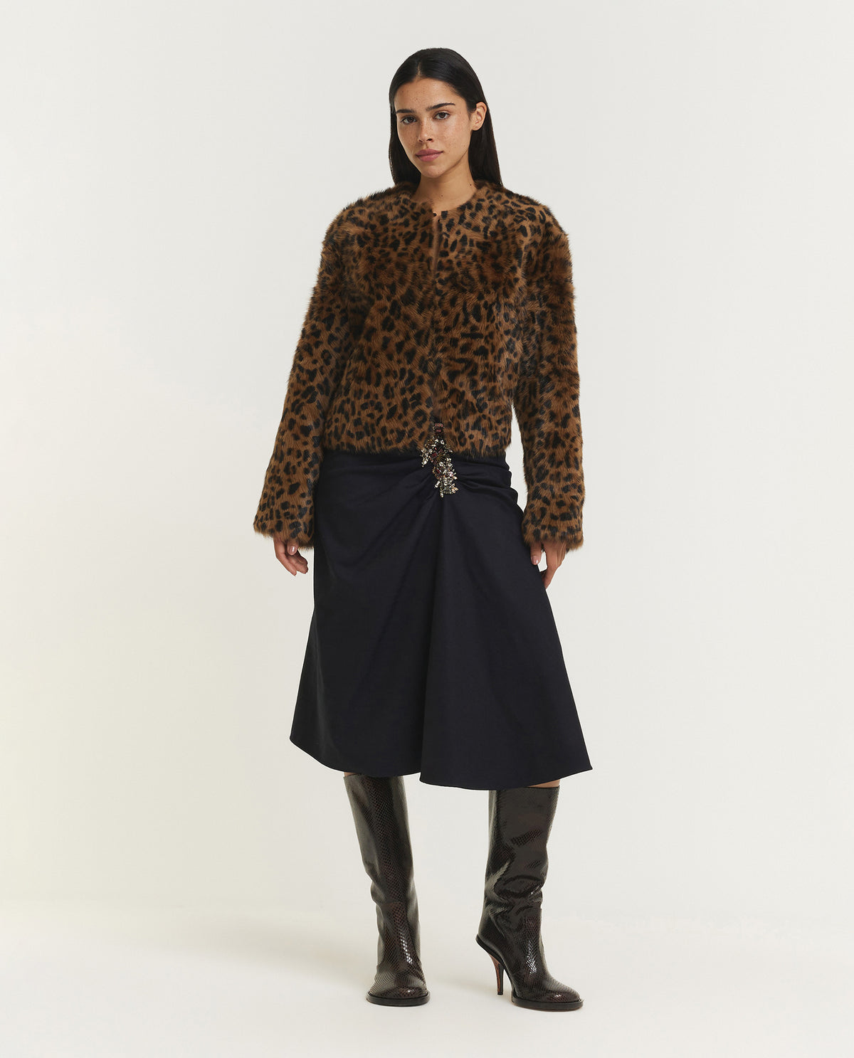 Elan Shearling Jas - Bruin