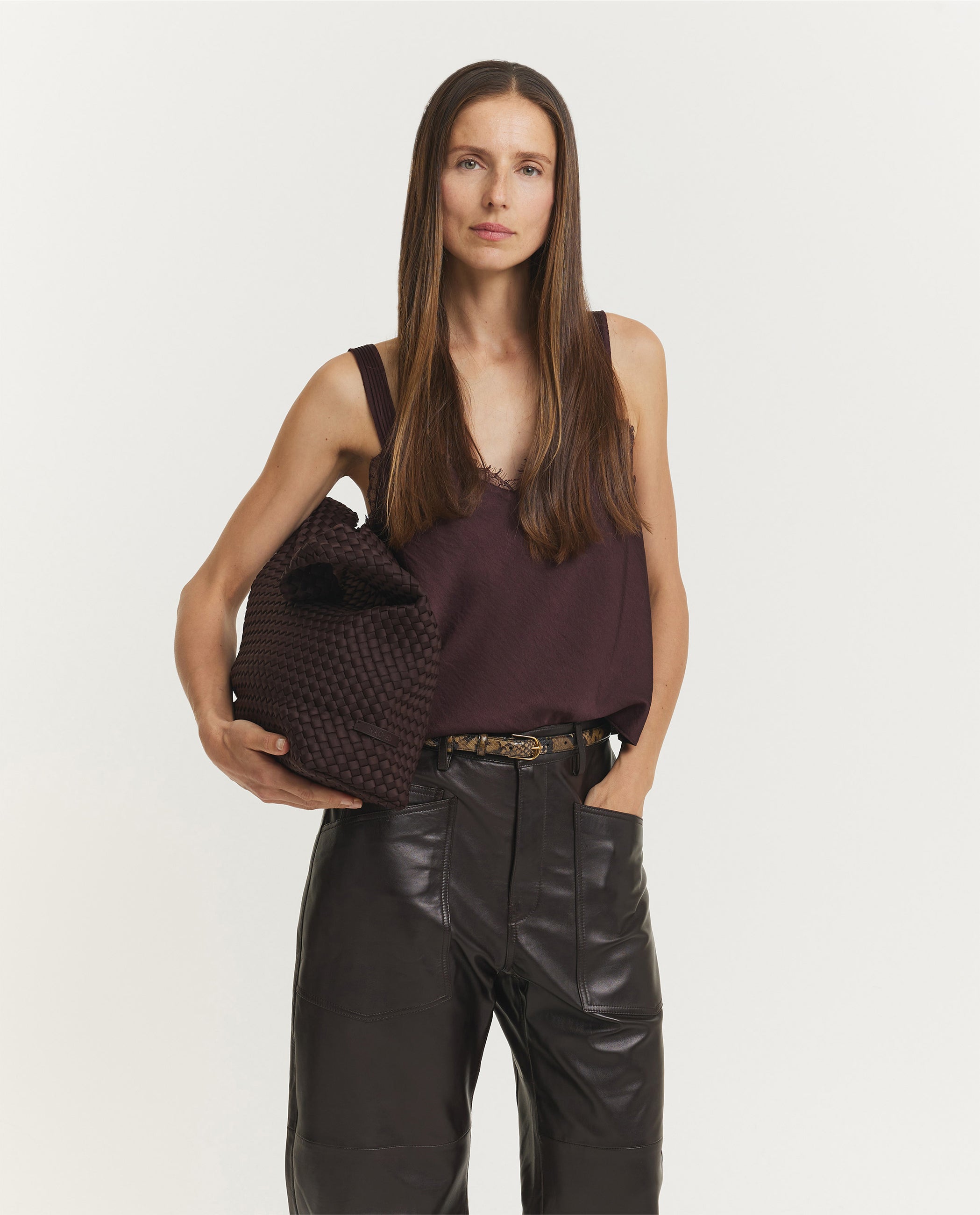 Placed Kanten Cami Top - Paars