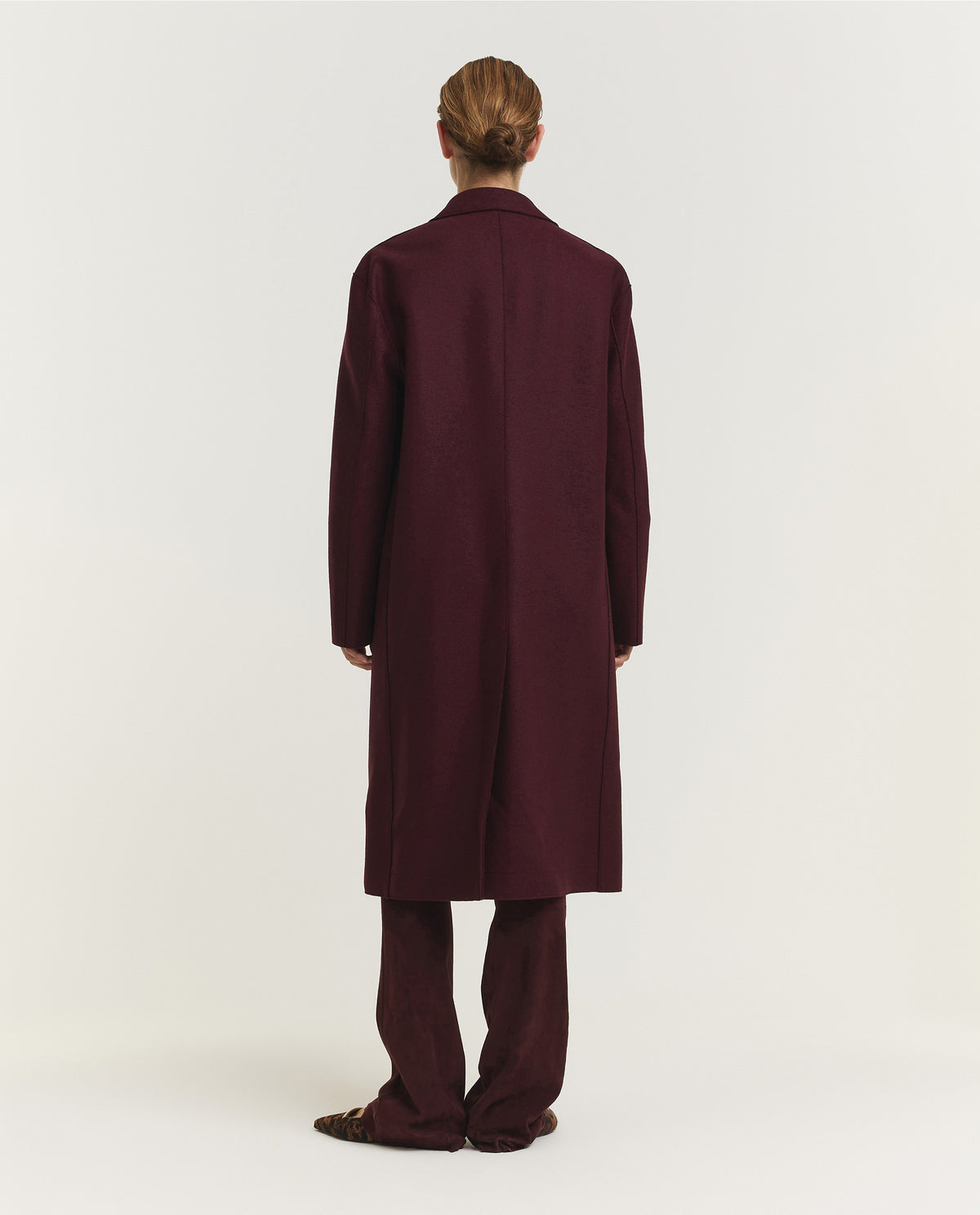 Ongevoerde Wollen Overjas - Rood