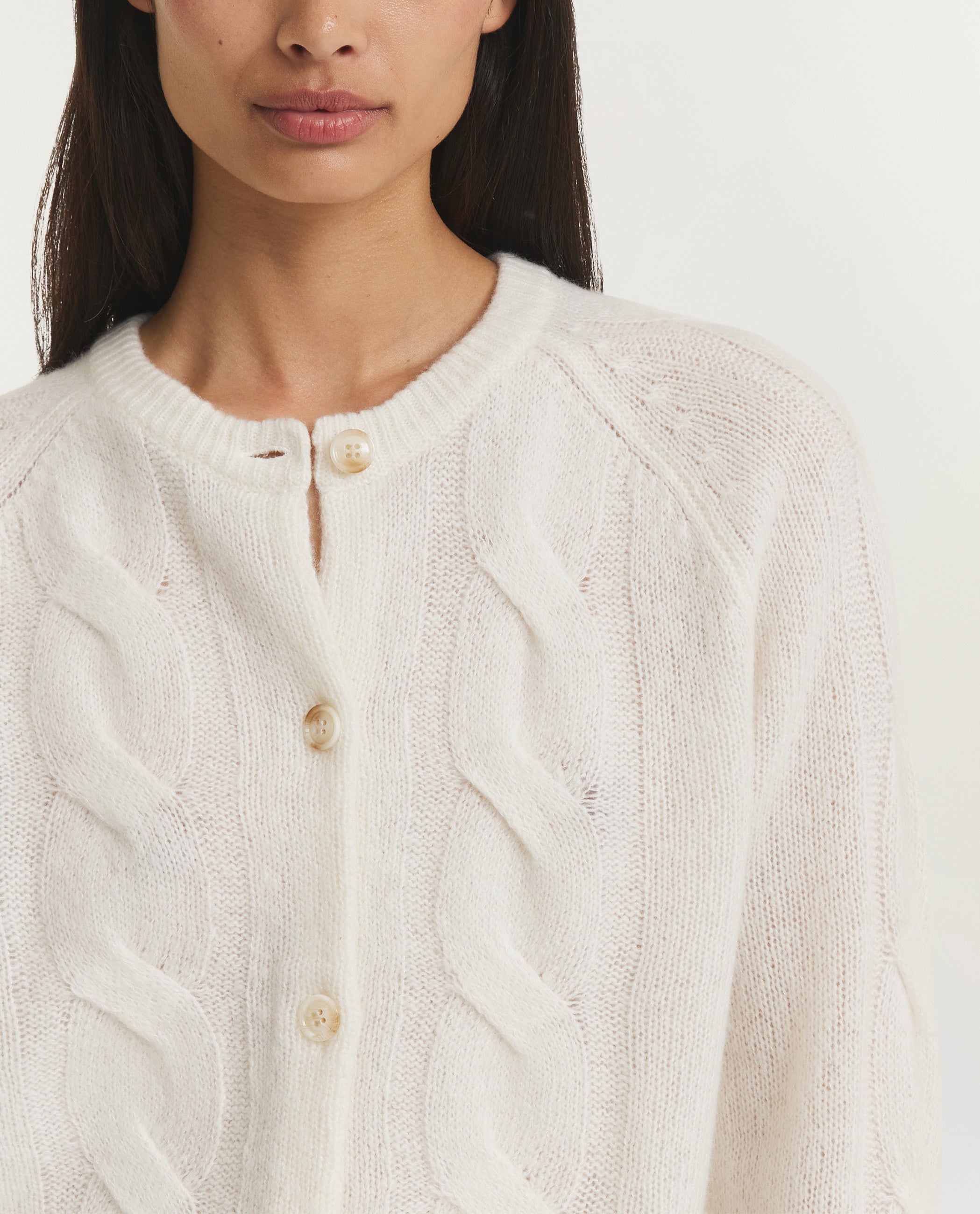 Cashmere Kabel Vest - Ecru