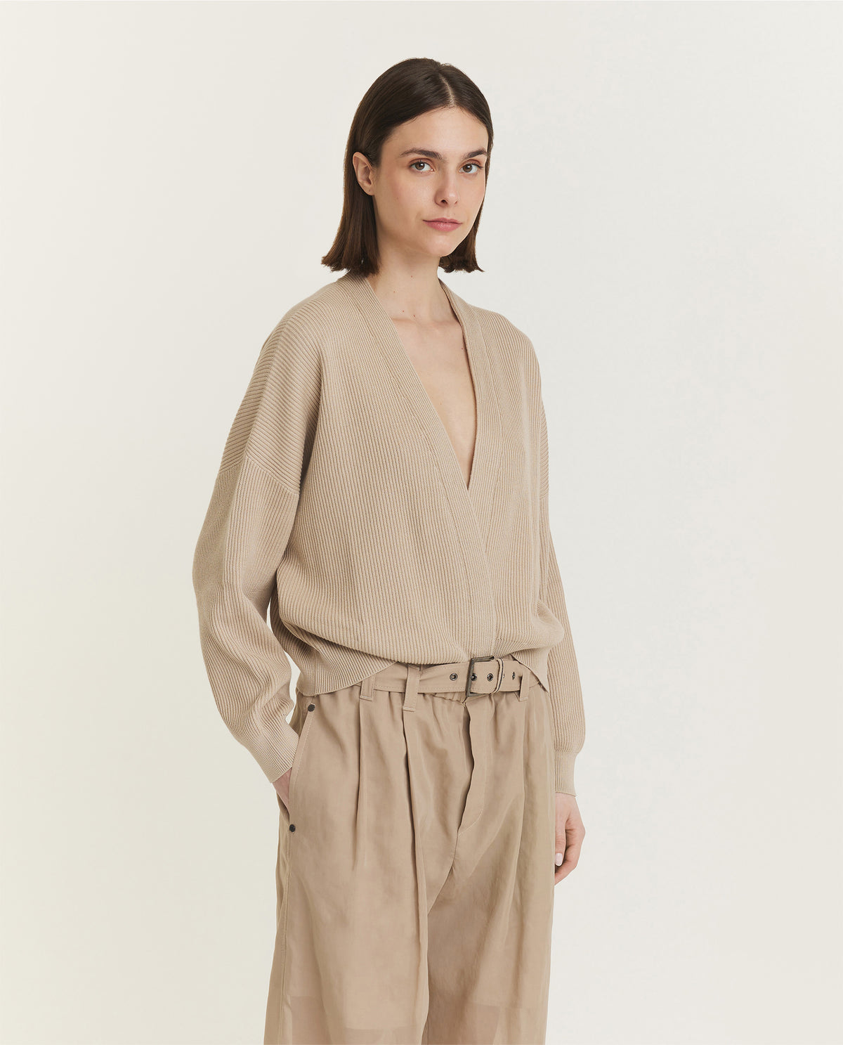 Gelaagde Cardigan - Lichtbruin