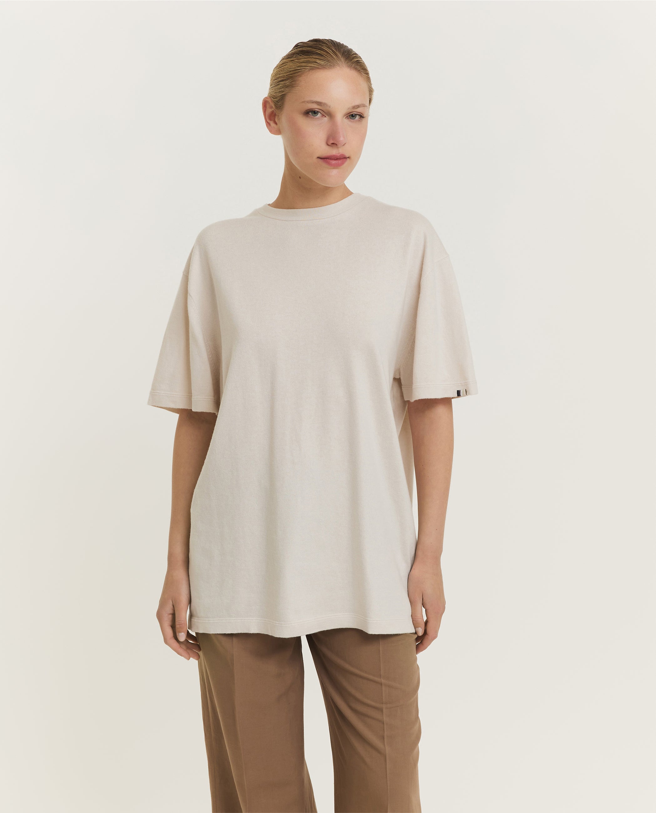 Katoen-Cashmere T-Shirt Ecru - Main Image