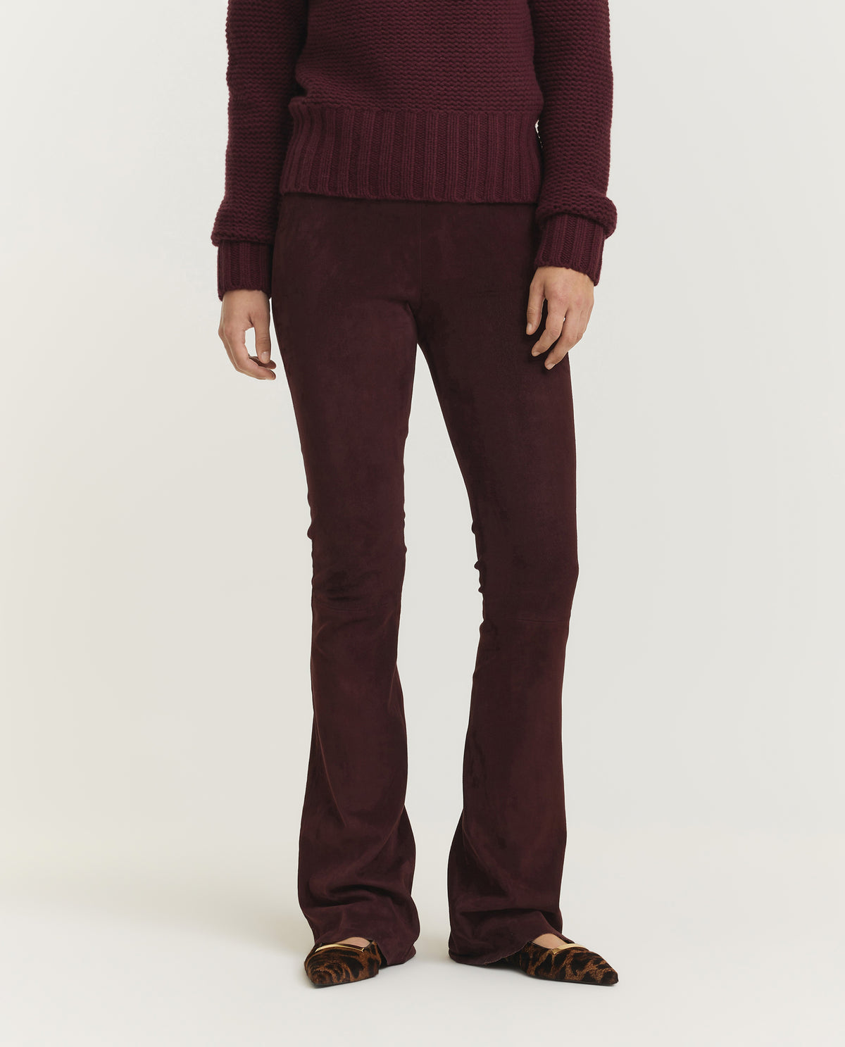 Suède Flare Broek - Paars