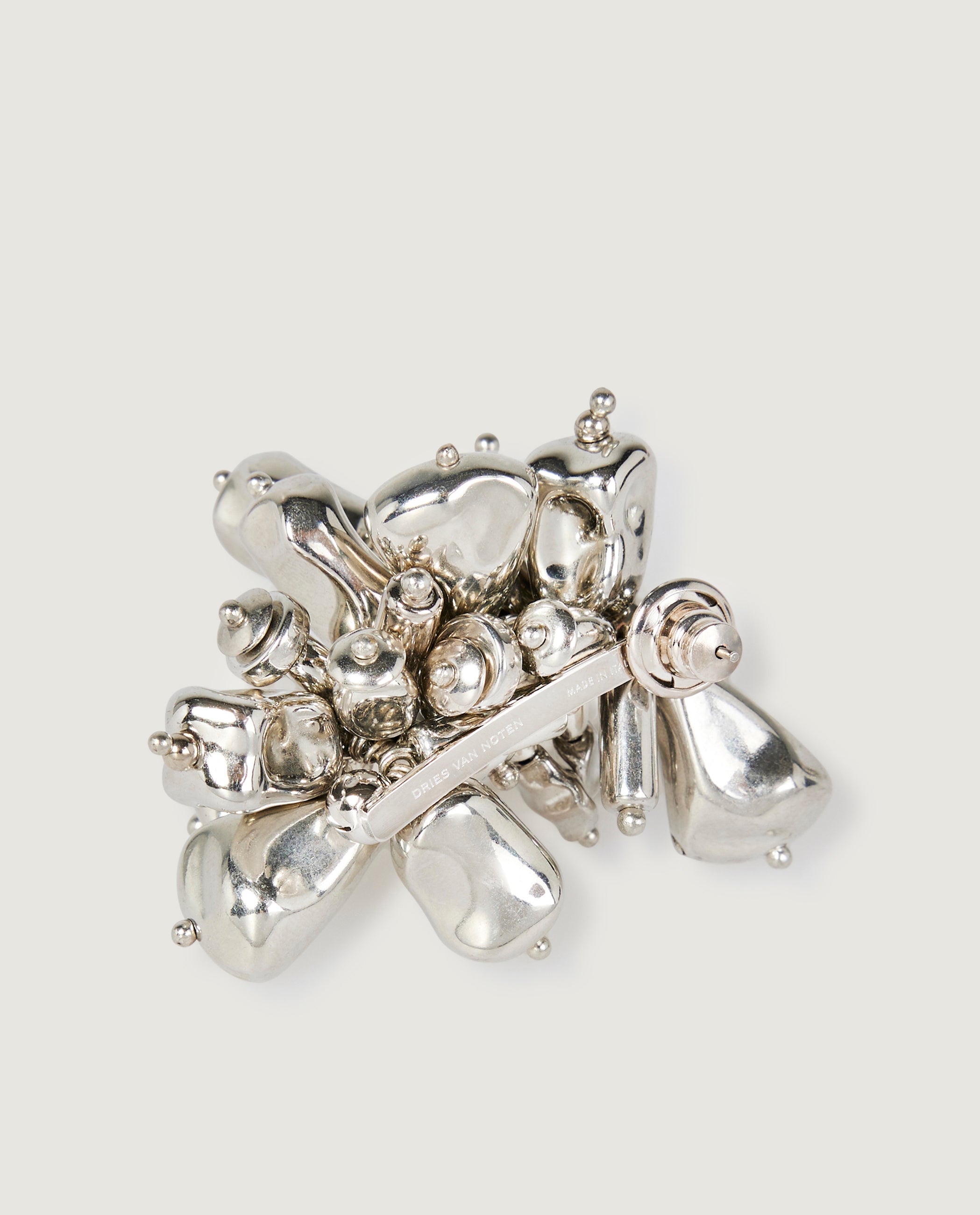 Metallic Abstracte Oorbellen - Zilver