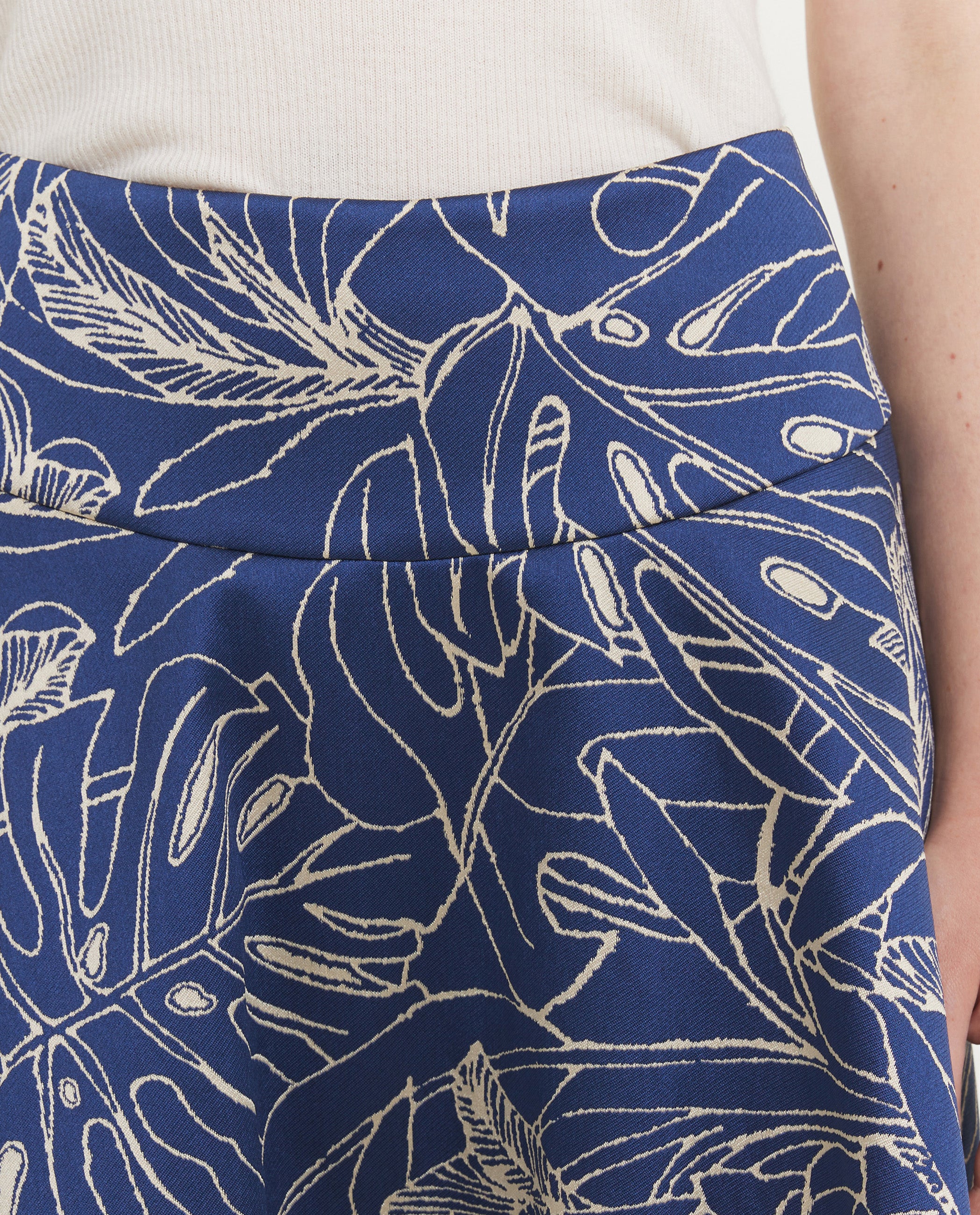 Midi Patroon Rok - Blauw