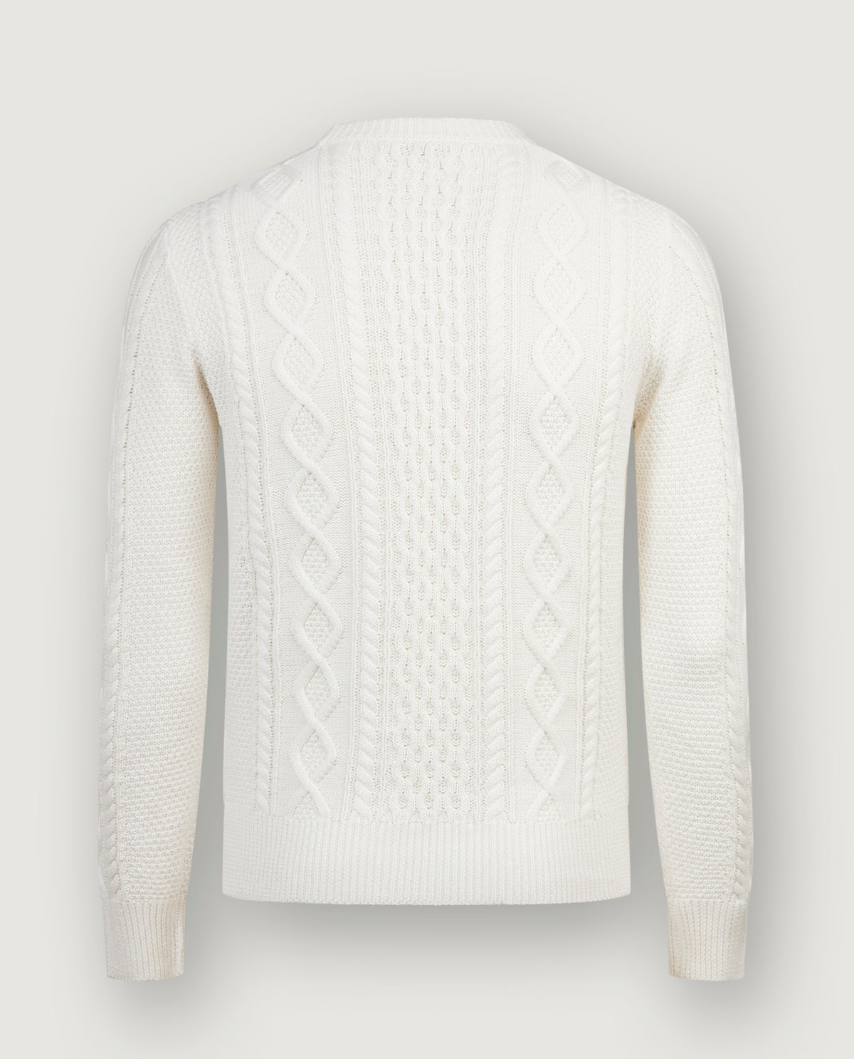 Katoen Cashmere Aran Trui - Wit