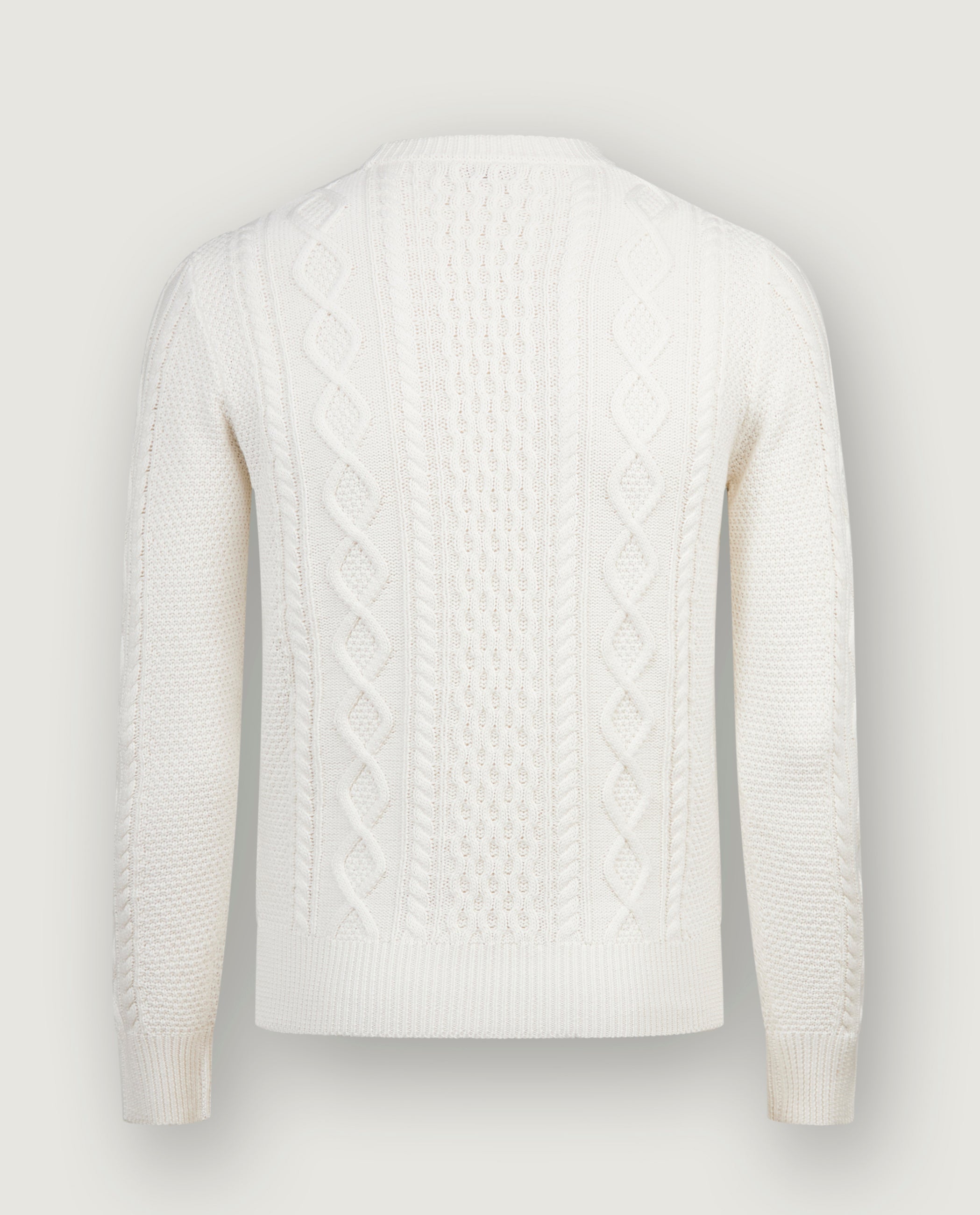 Katoen Cashmere Aran Trui - Wit