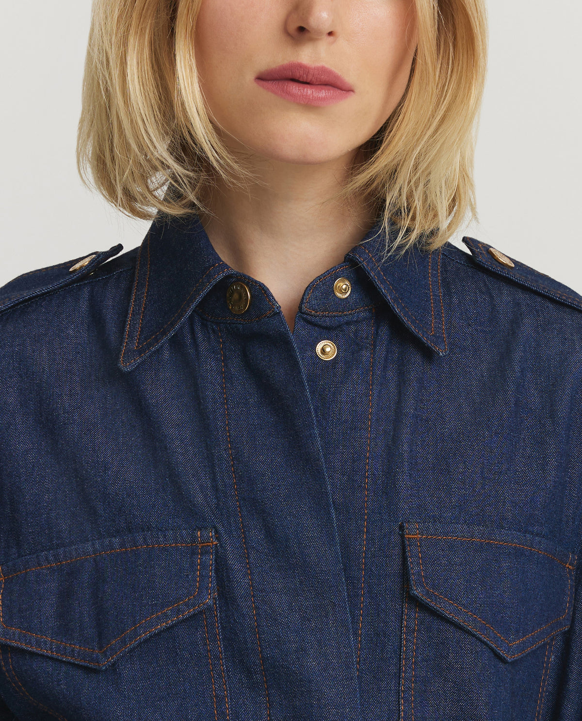 Denim Cargo Midi Jurk - Donkerblauw