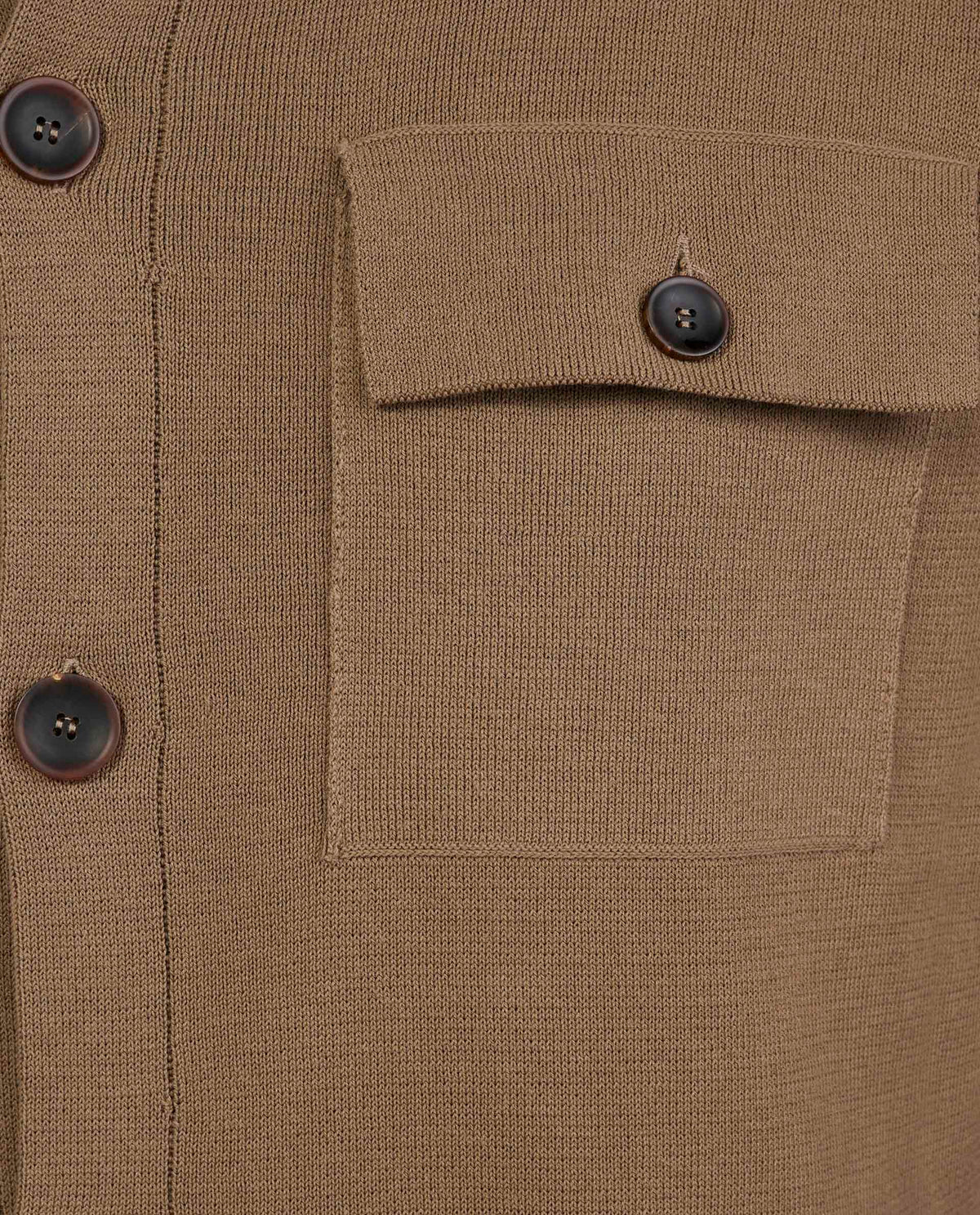 Crepe Shirtjasje - Lichtbruin