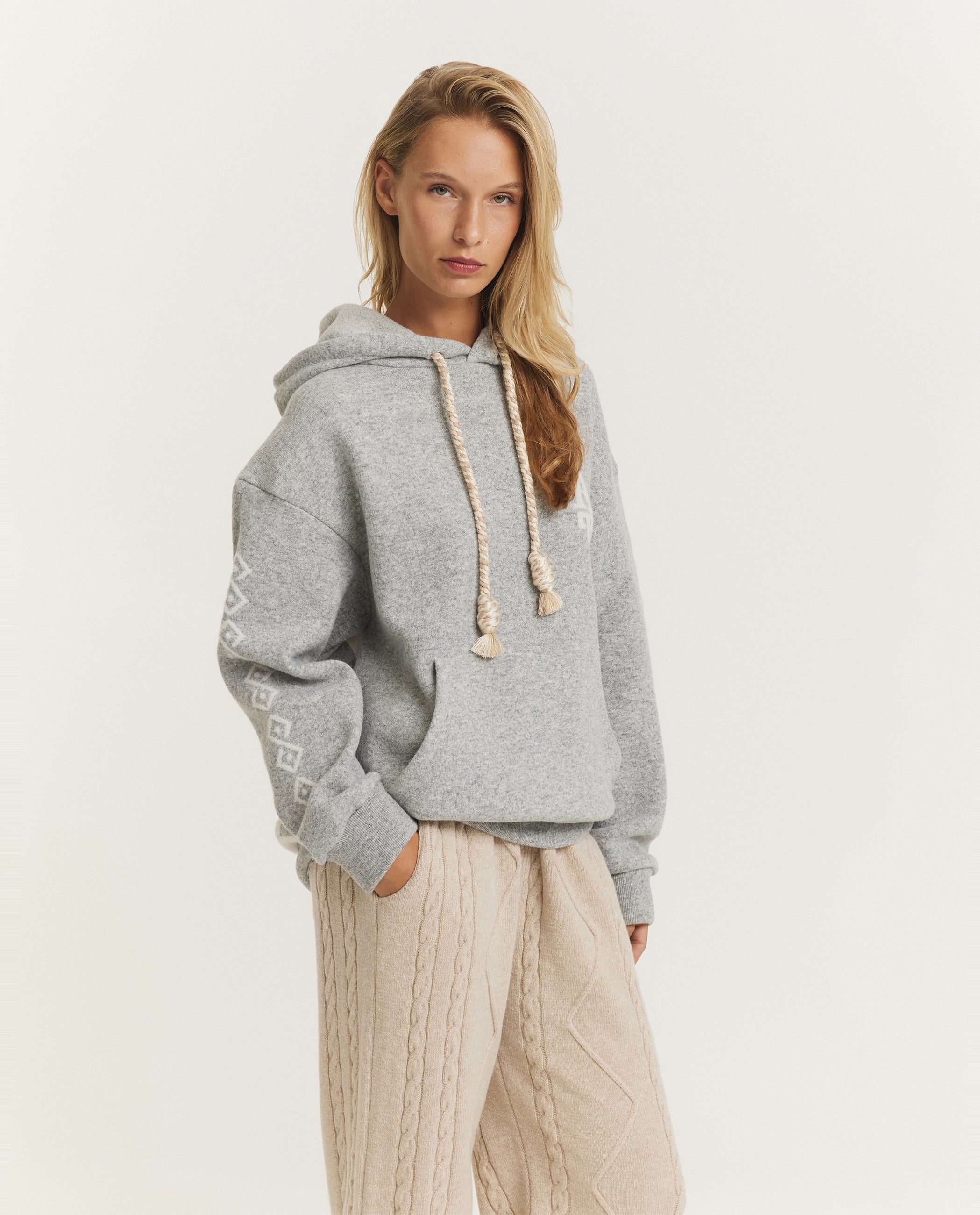 Wol Apalmier Hoodie - Lichtgrijs