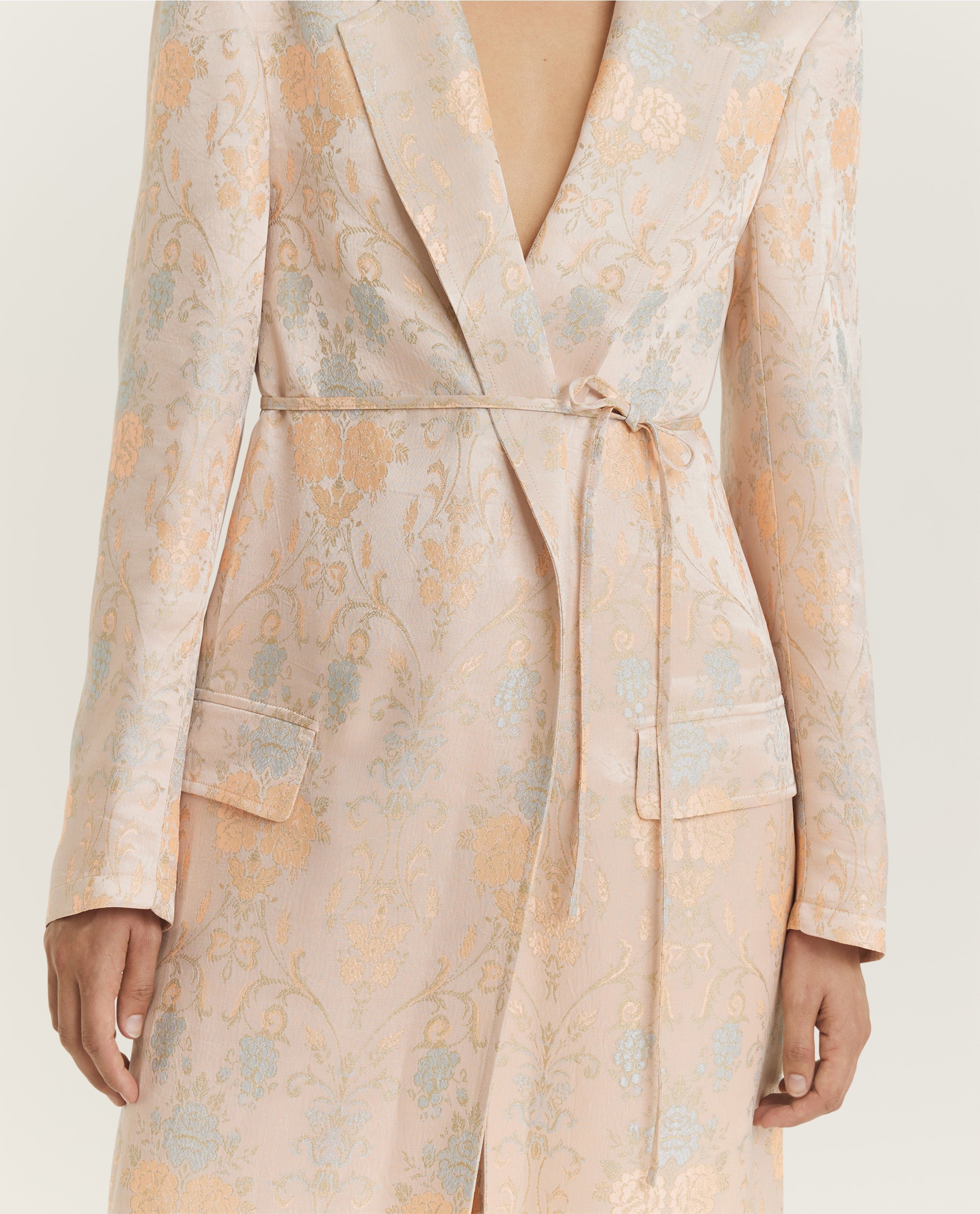 Floral Jacquard Coat
