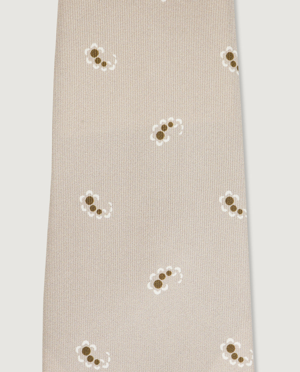 Zijden Patroon Das - Ecru
