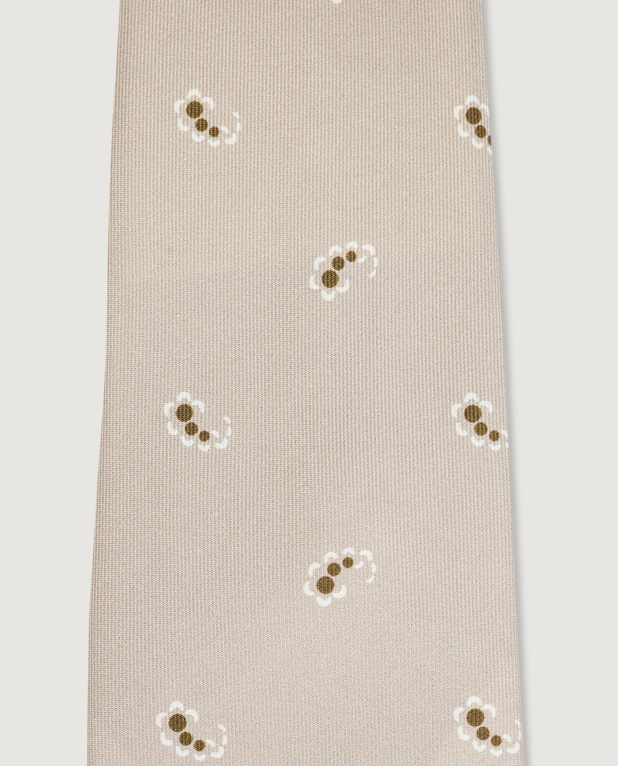 Zijden Patroon Das - Ecru