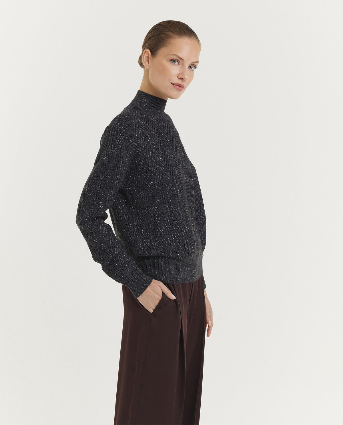 Glitter Herringbone Sweater