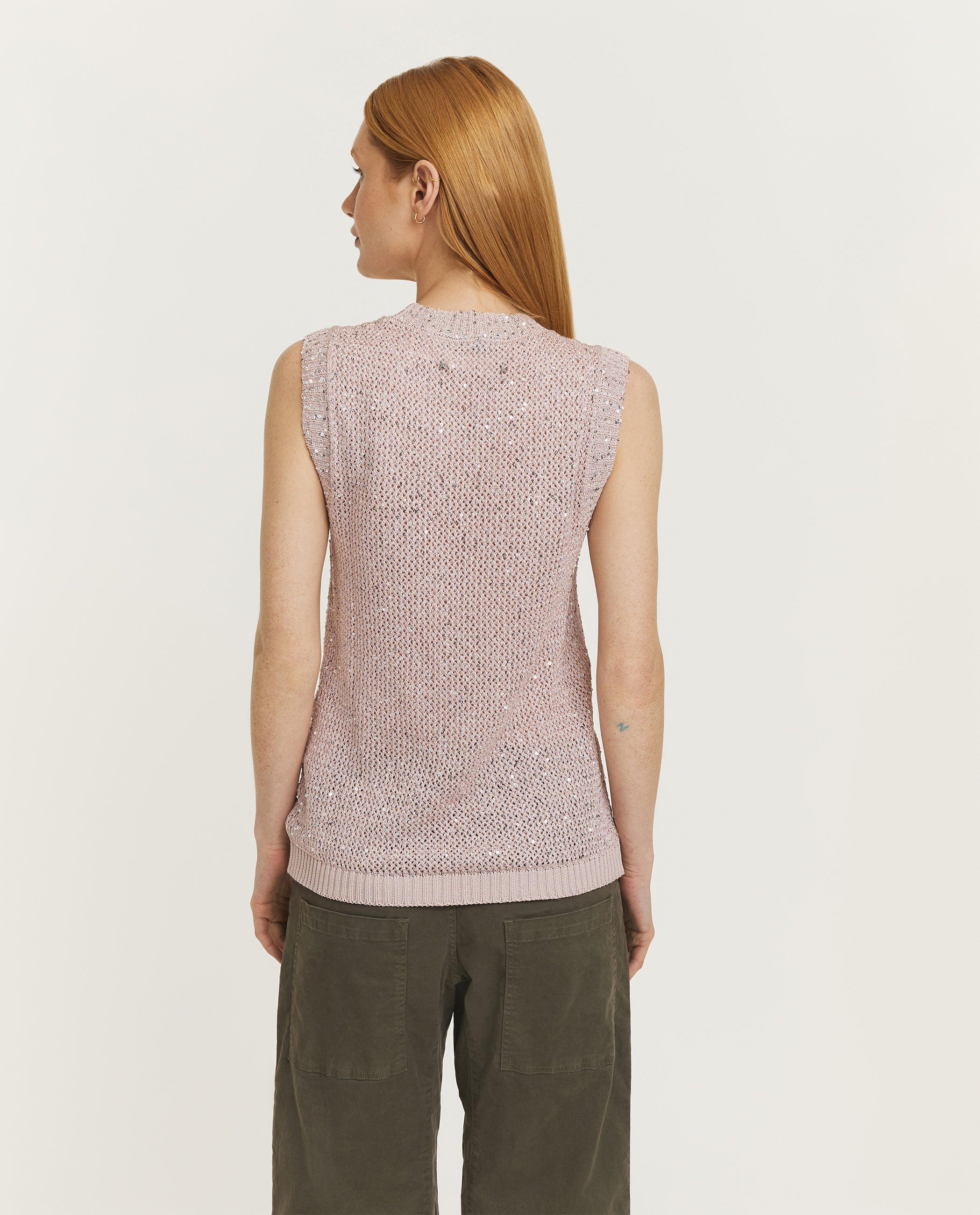 Sequined Knit Tank Top