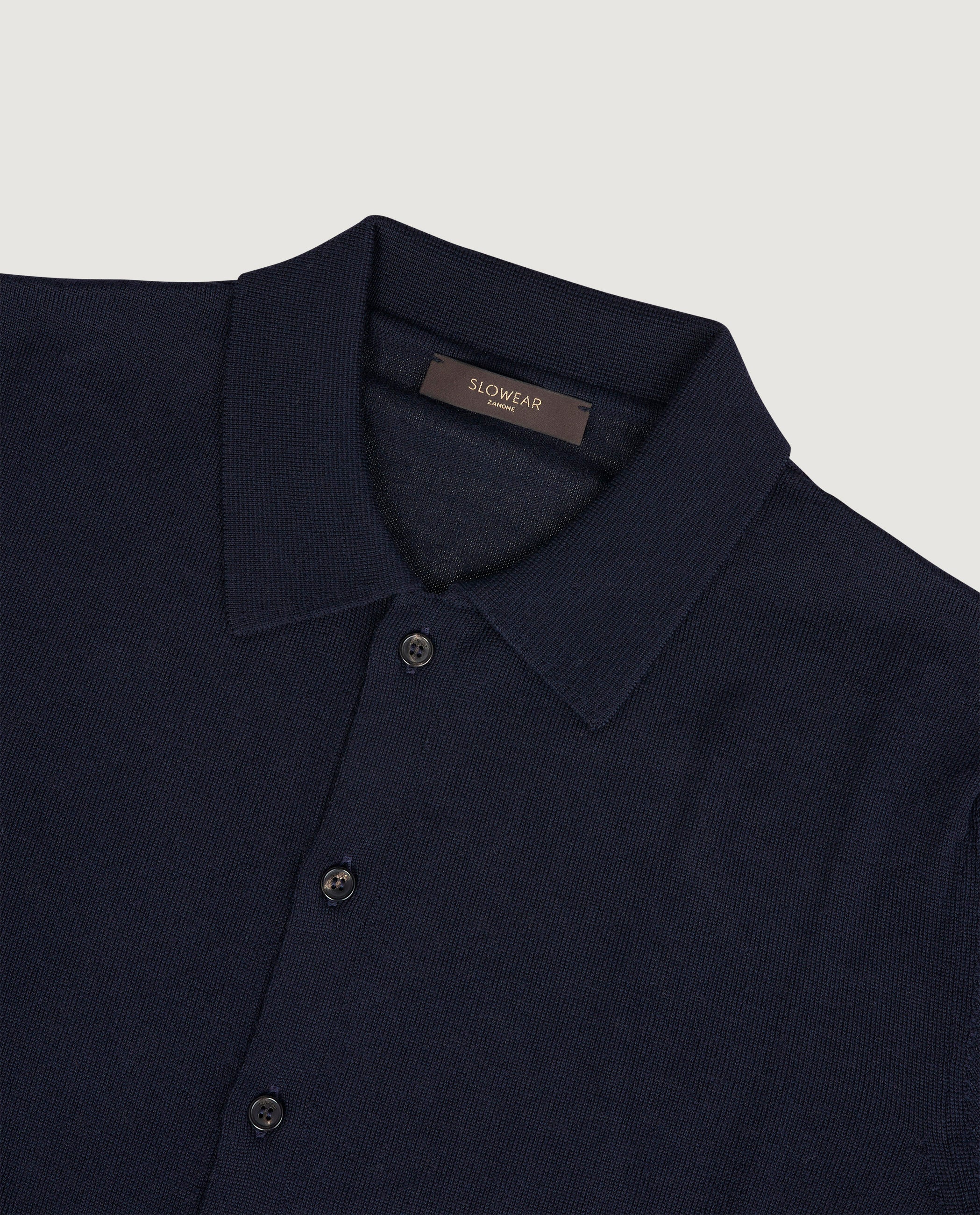 Wol Lange Mouwen Shirt - Donkerblauw