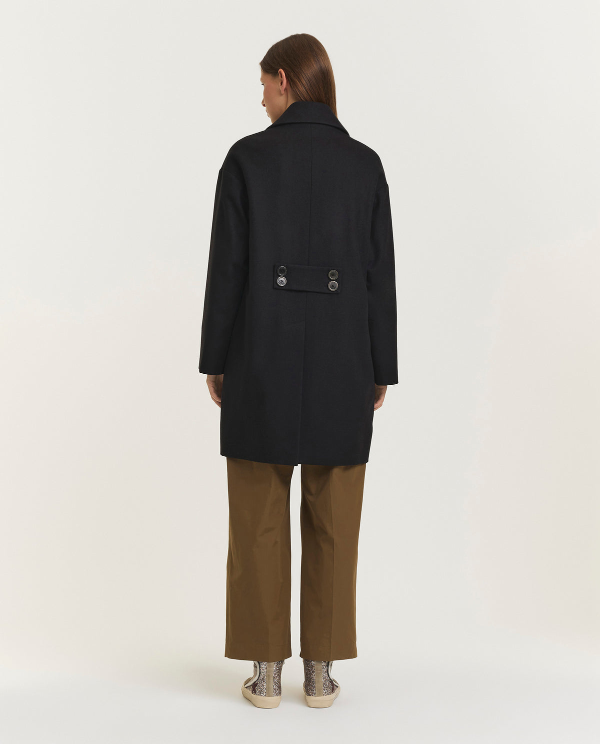 Double breasted Cabanne - Zwart