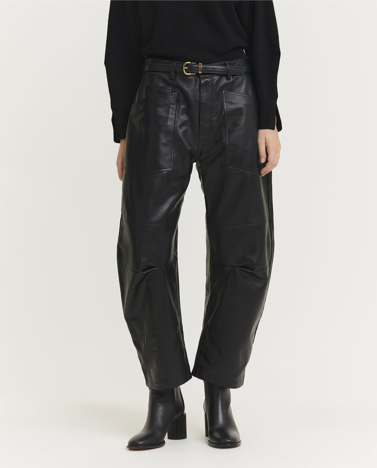 Shon Leren broek - Zwart