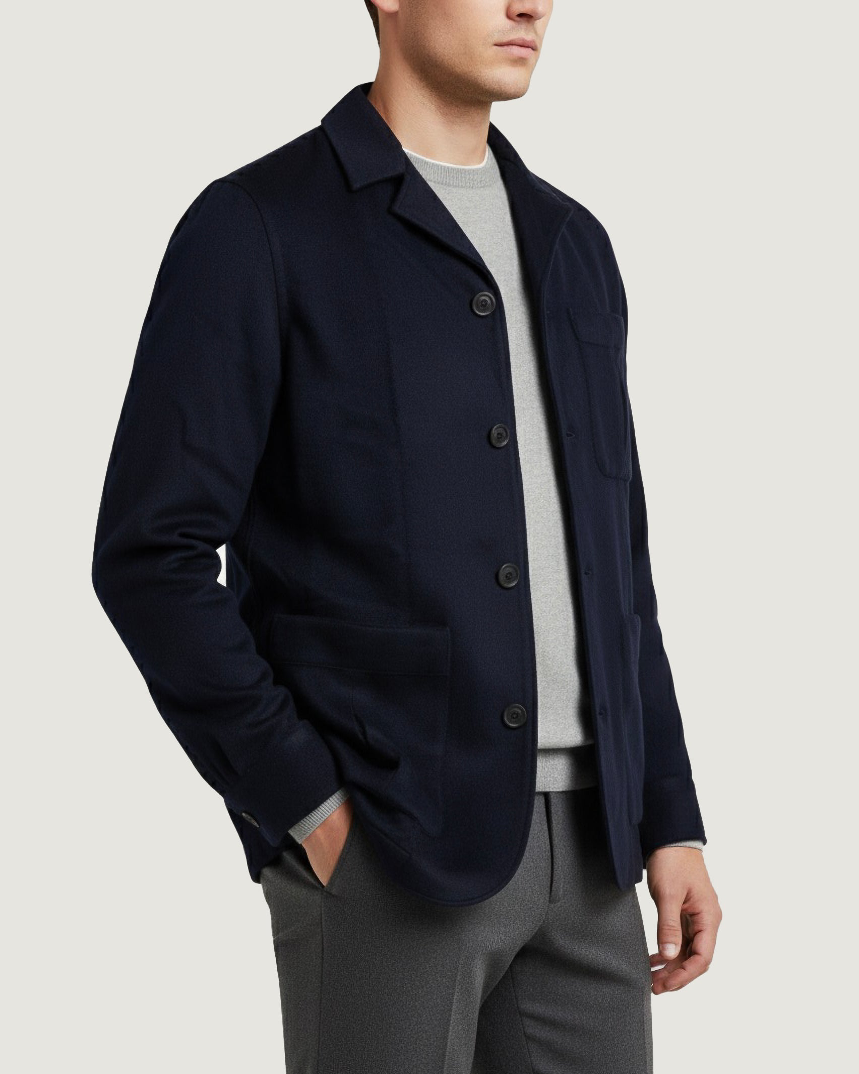 Cashmere Travel Jacket - Donkerblauw