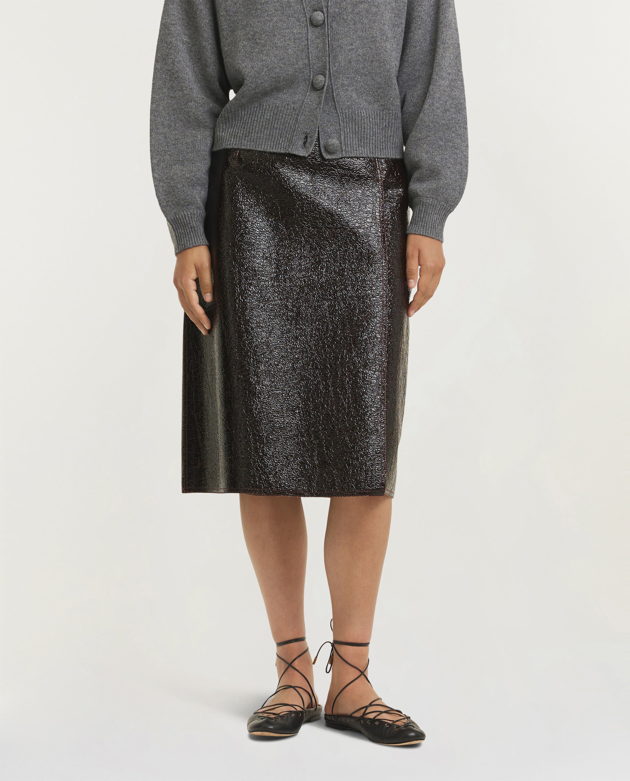 Varnished Wool Skirt