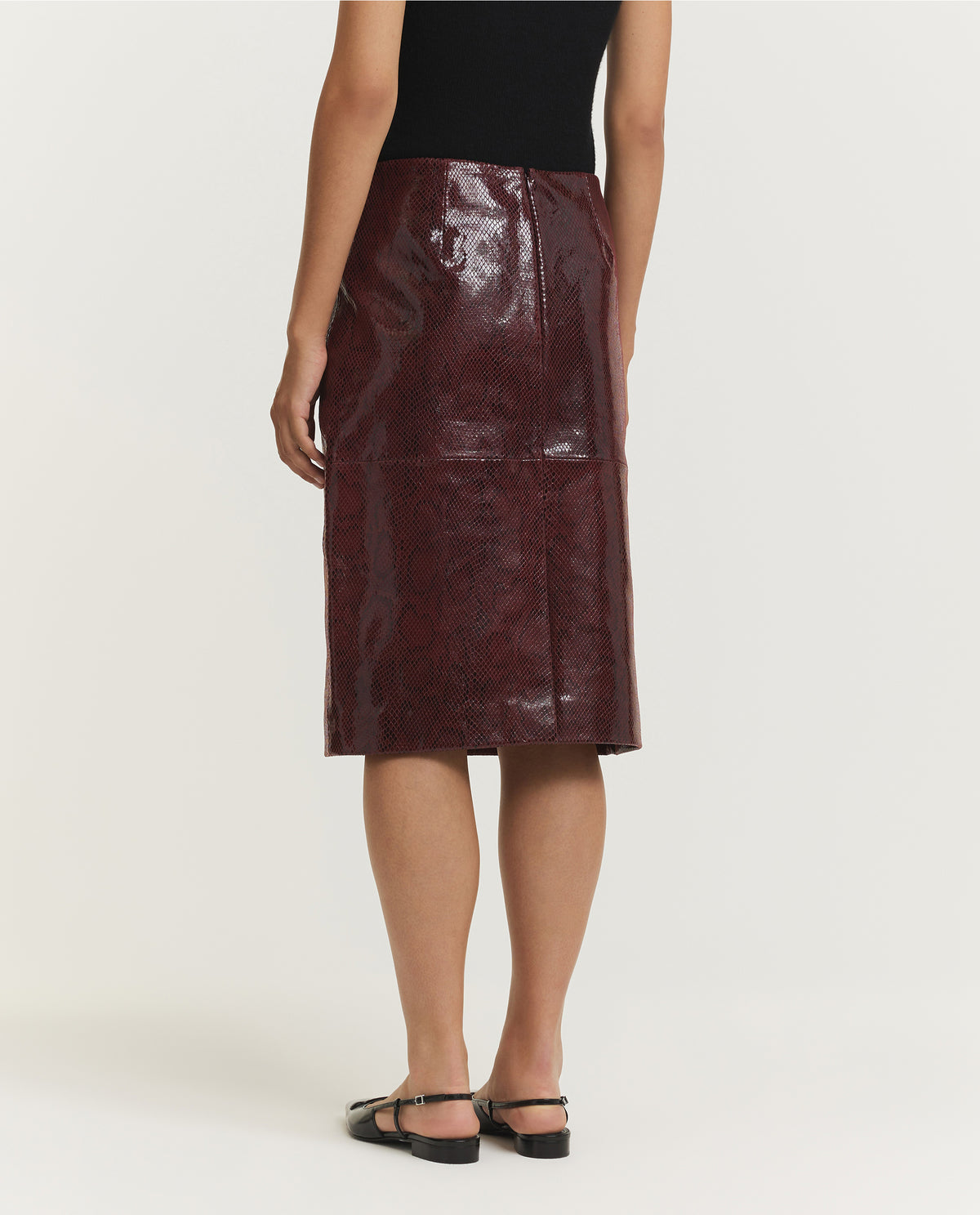 Lederen Slangenrok - Rood