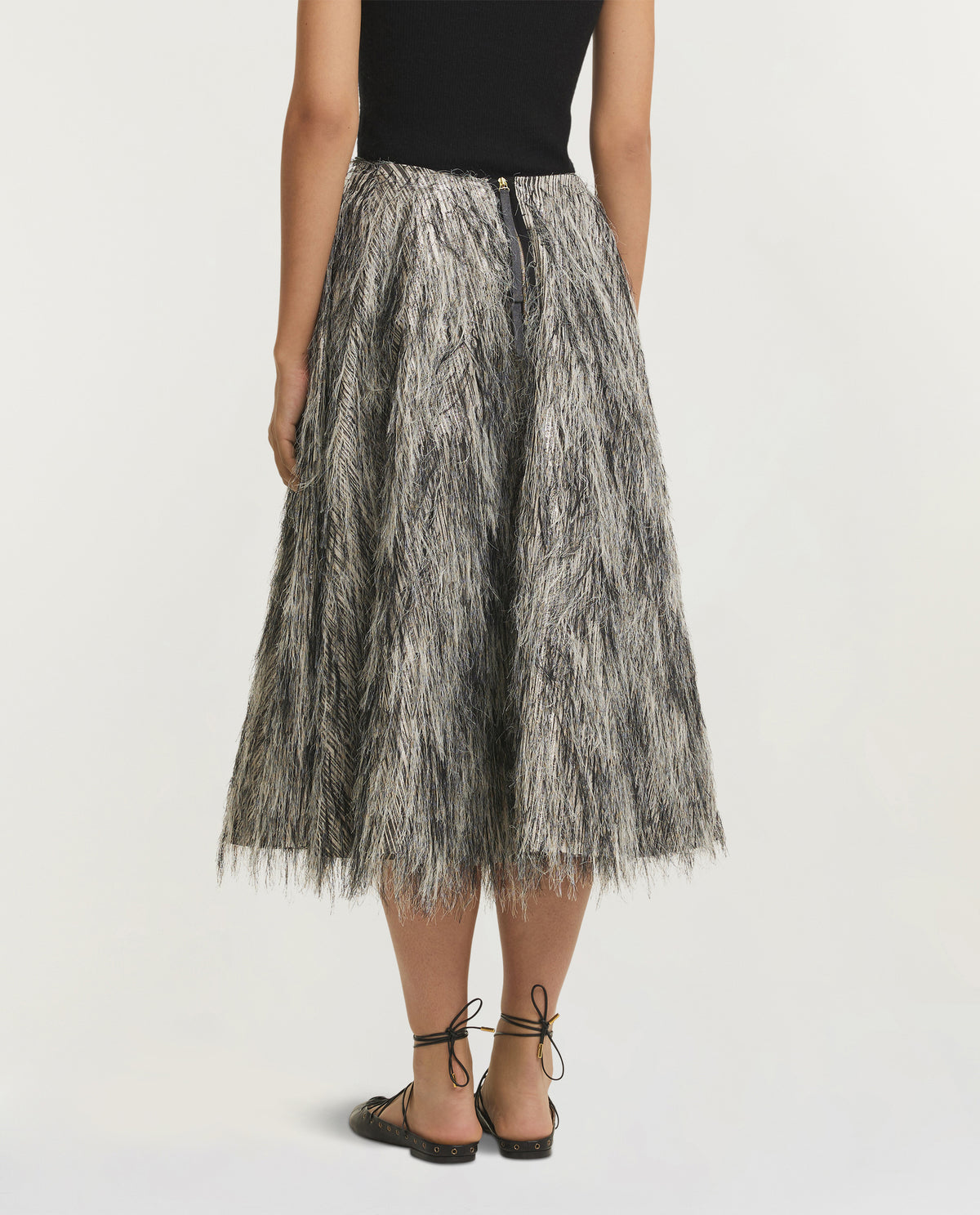 Fringy Jacquard Skirt