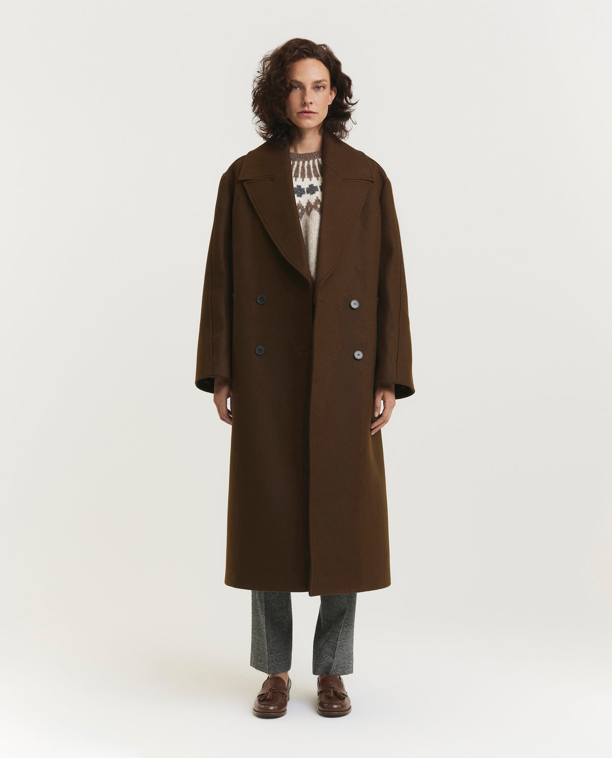 Oversized double-breasted coat