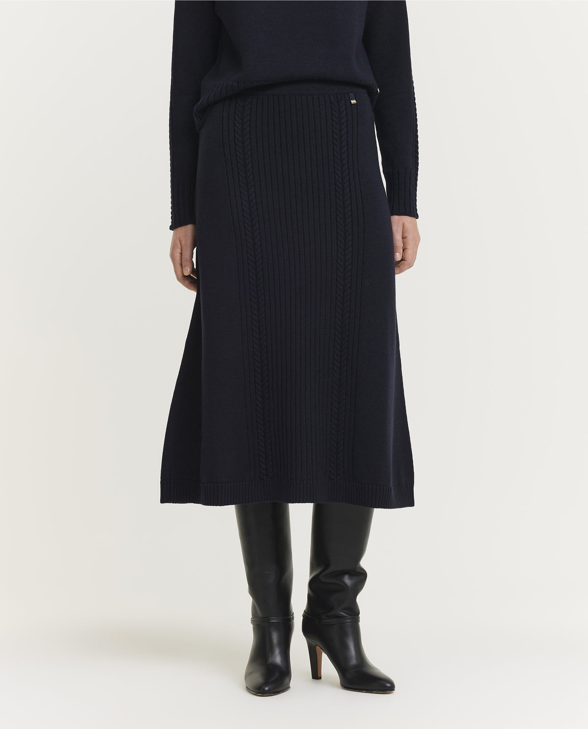 Wool Cable Skirt