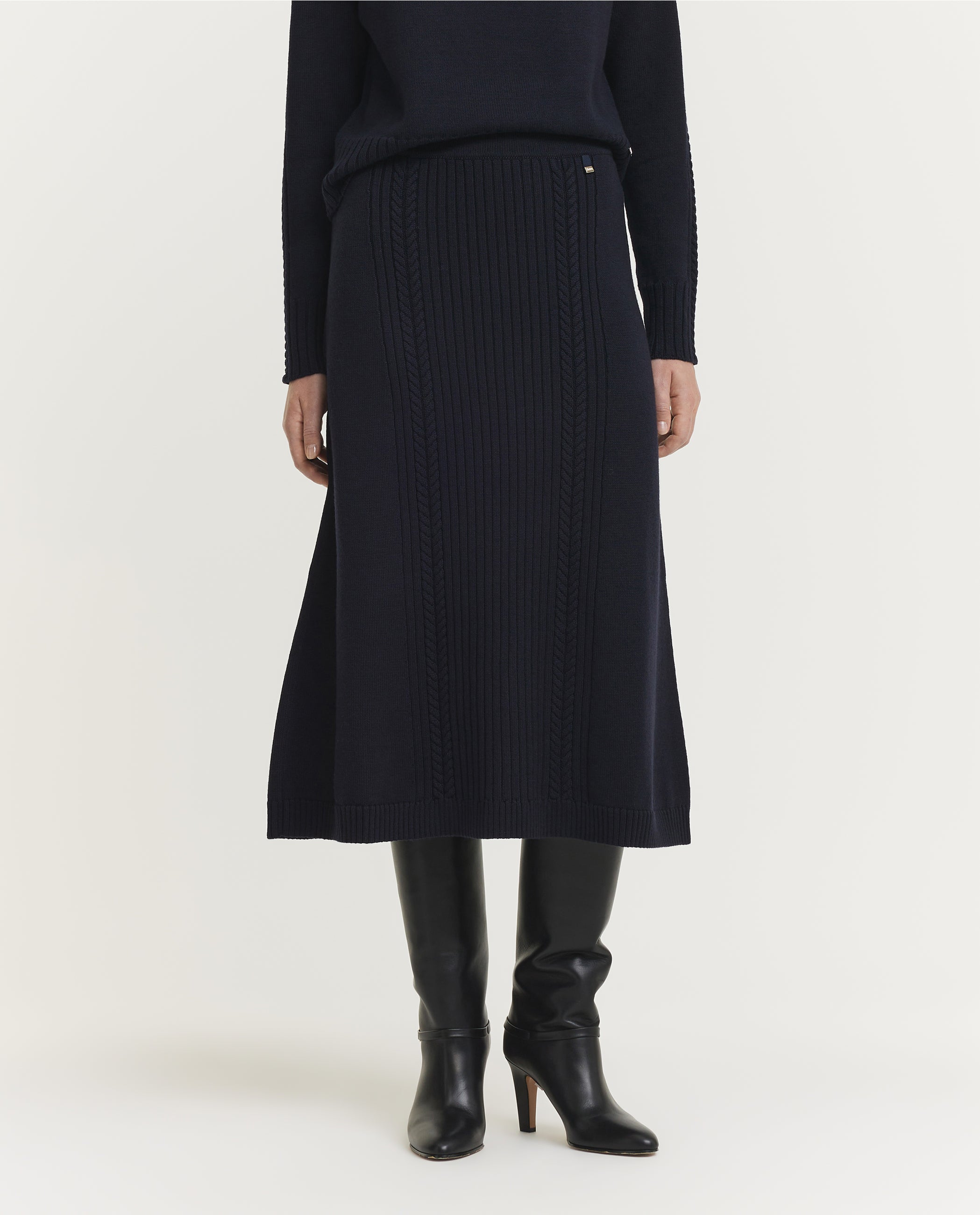 Wool Cable Skirt