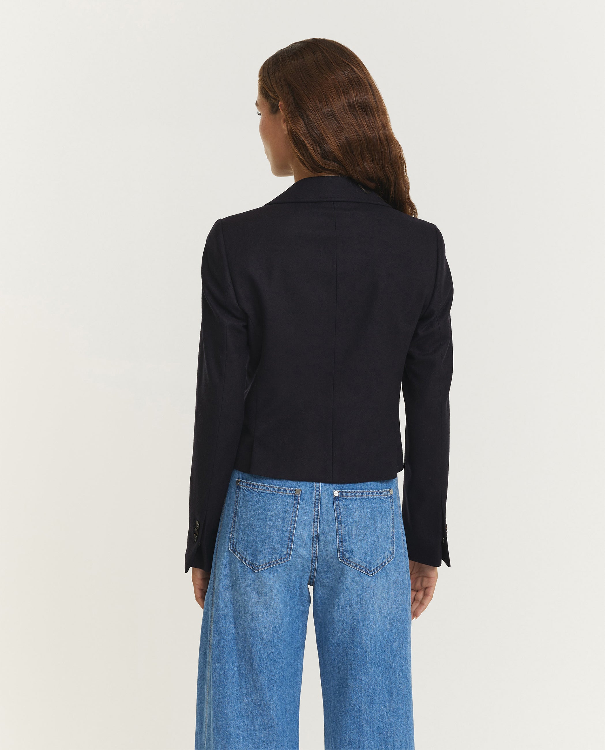 Cropped Wool Cashmere DB Jacket