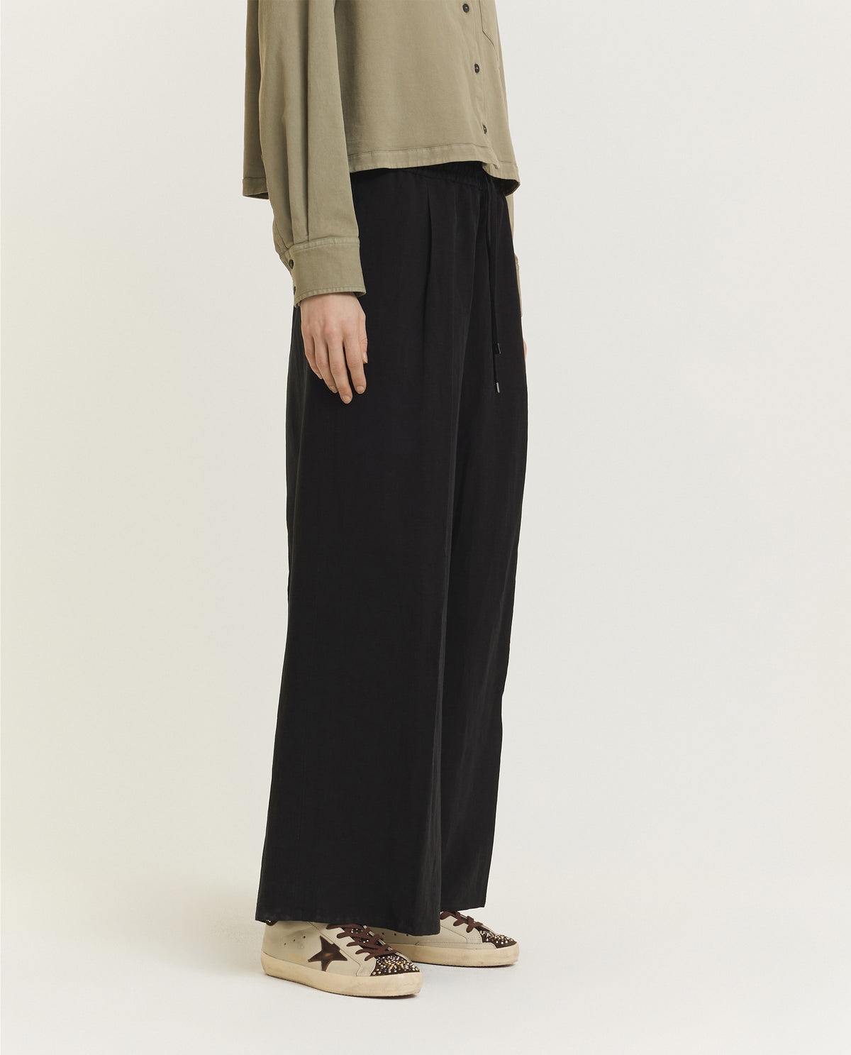 Viscose Linnen Broek - Zwart