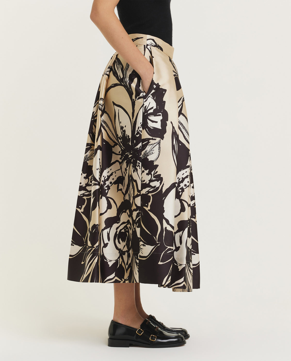 Volumineuze A-lijn rok - Ecru