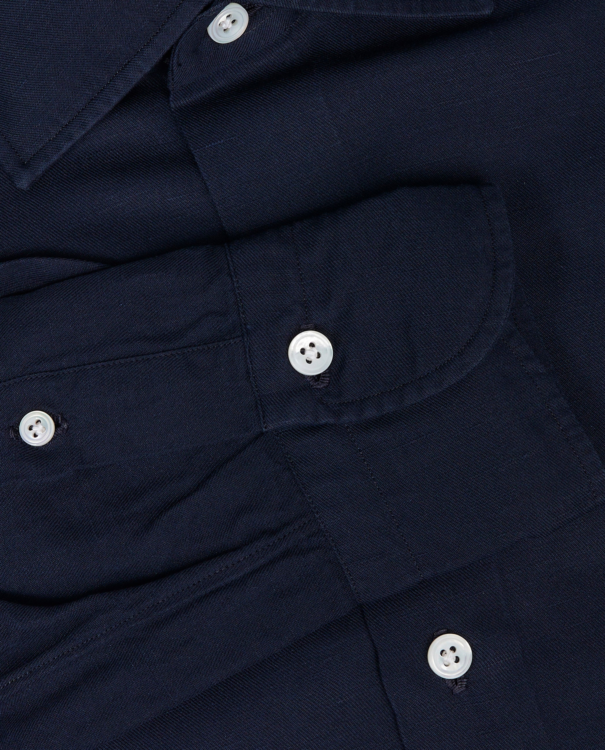 Katoen Linnen Shirt - Donkerblauw