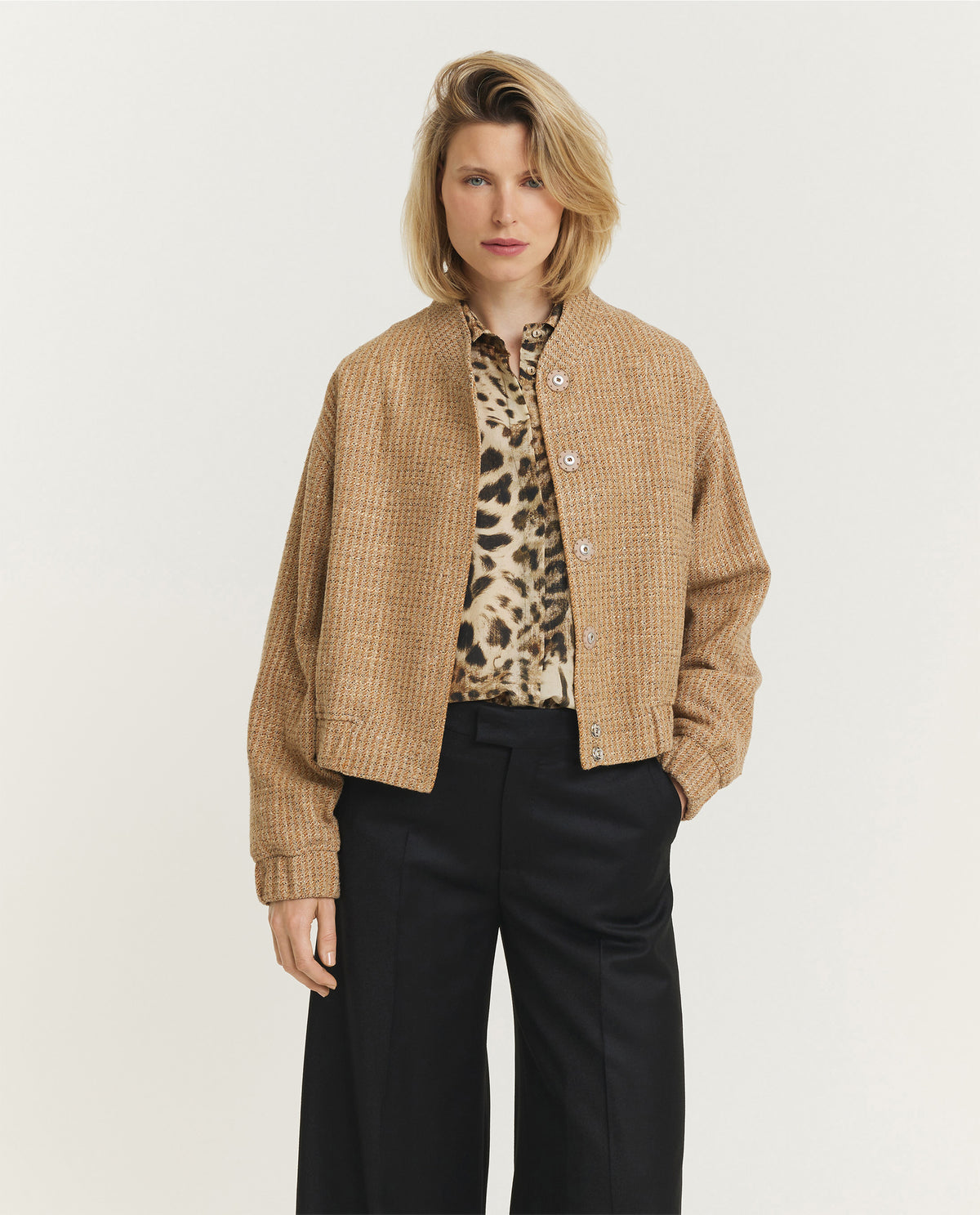 Wool Silk Bomber Jacket