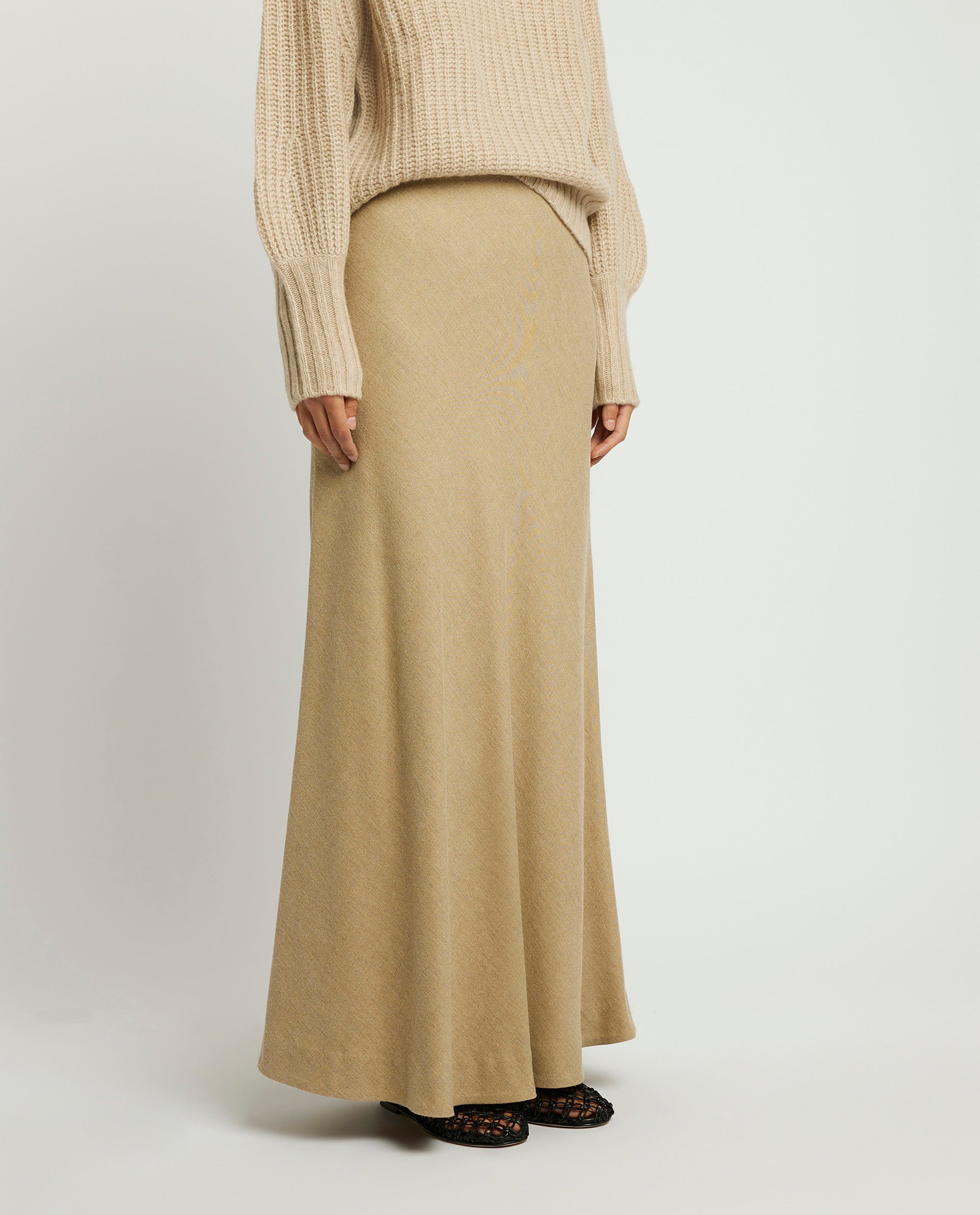 Wool maxi skirt