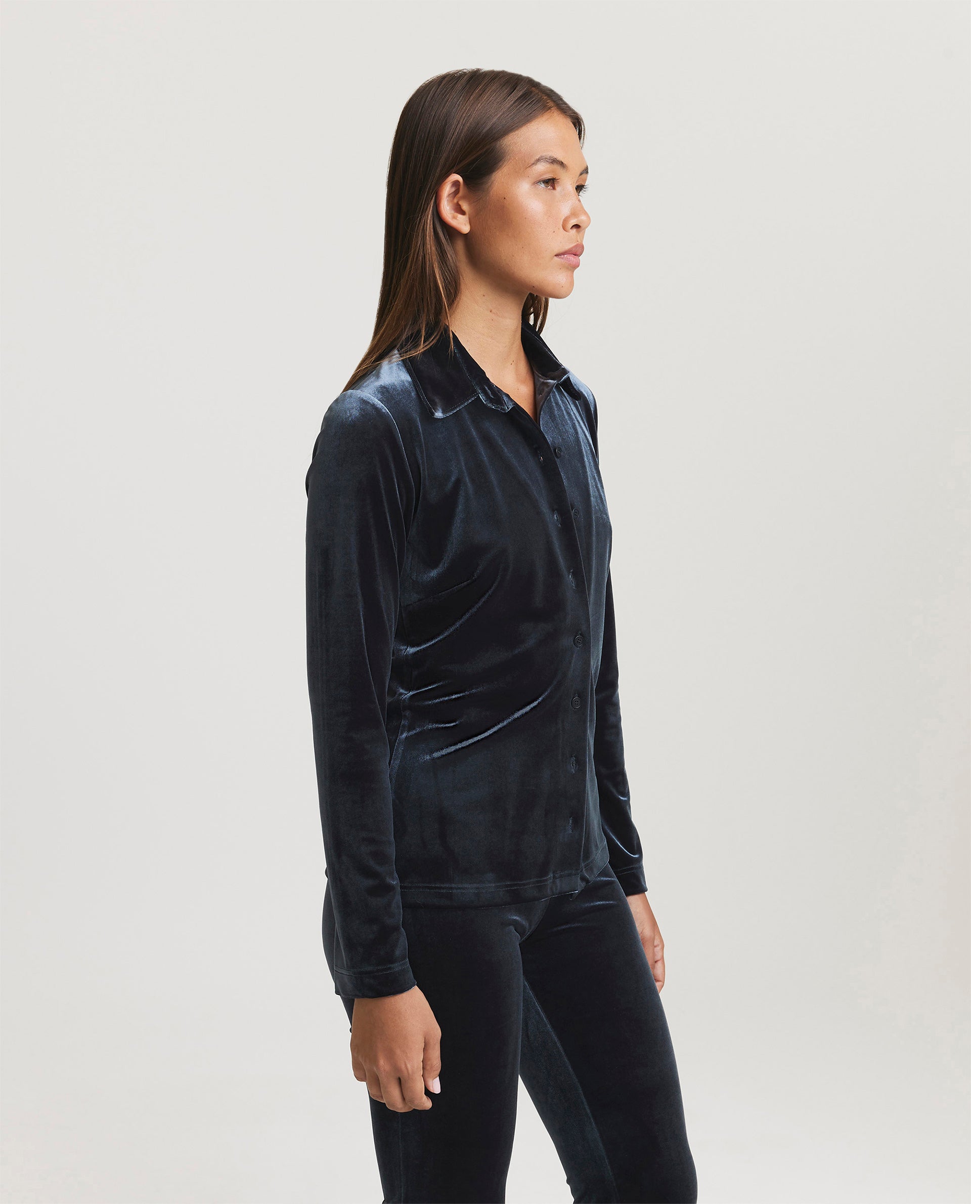 Fluwelen Blouse - Grijs